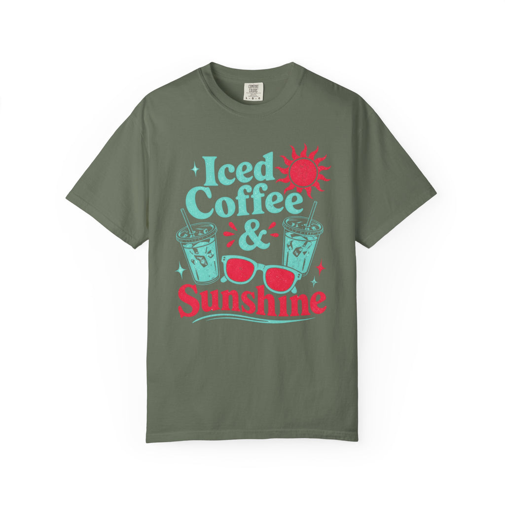 Iced Coffee & Sunshine Blue and Red T-Shirt