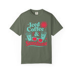Iced Coffee & Sunshine Blue and Red T-Shirt