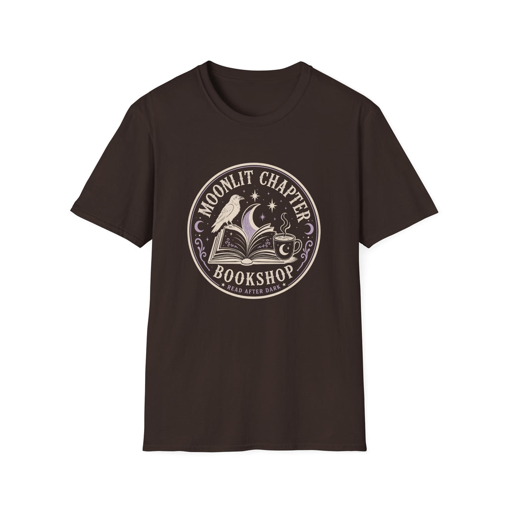 Moonlit Chapter Read After Dark Circle Badge T-Shirt
