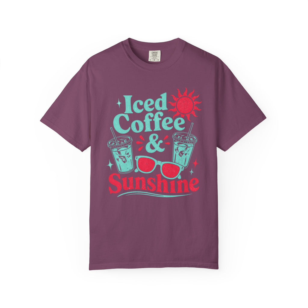 Iced Coffee & Sunshine Blue and Red T-Shirt