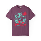 Iced Coffee & Sunshine Blue and Red T-Shirt