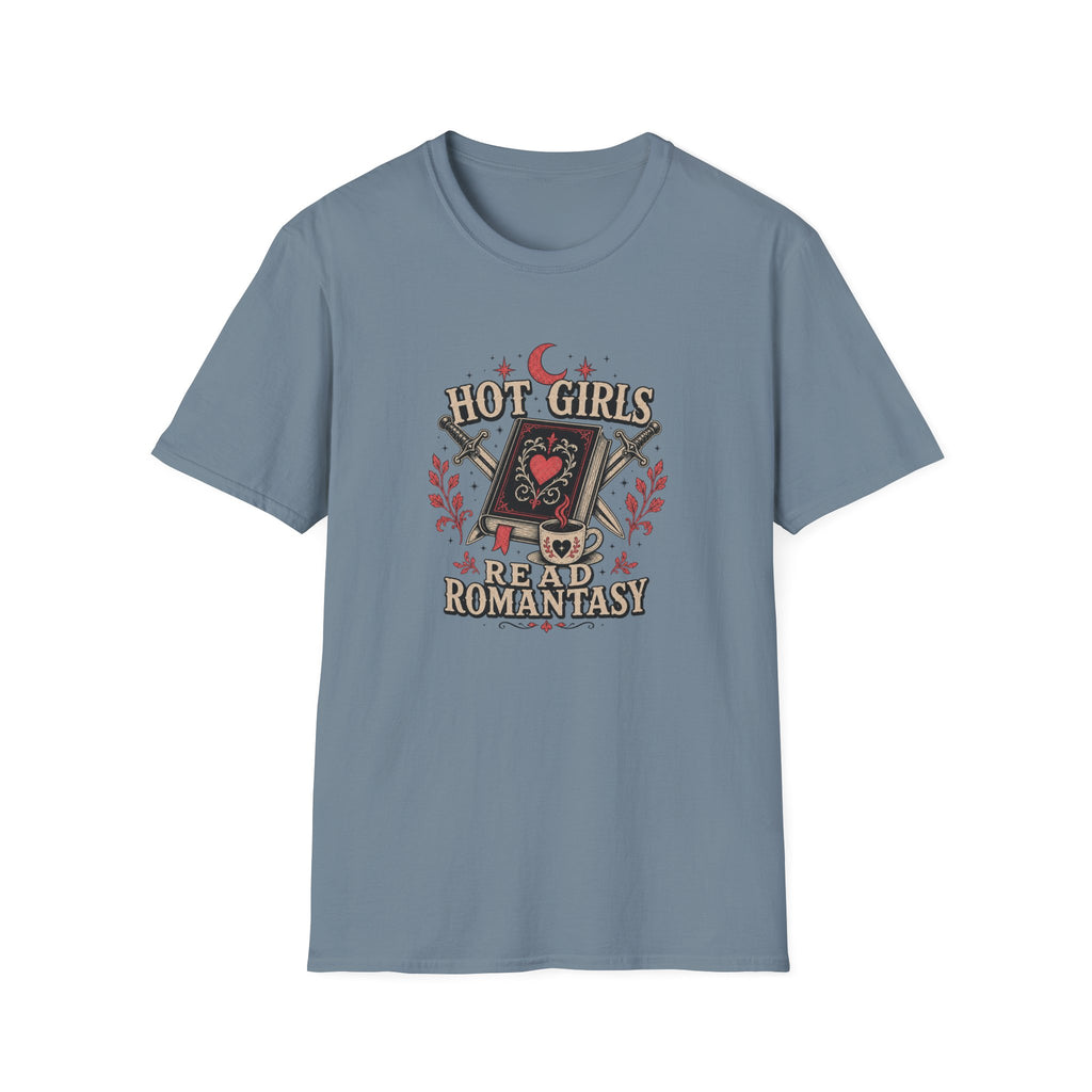 Hot Girls Read Romantasy Stacked  T-Shirt