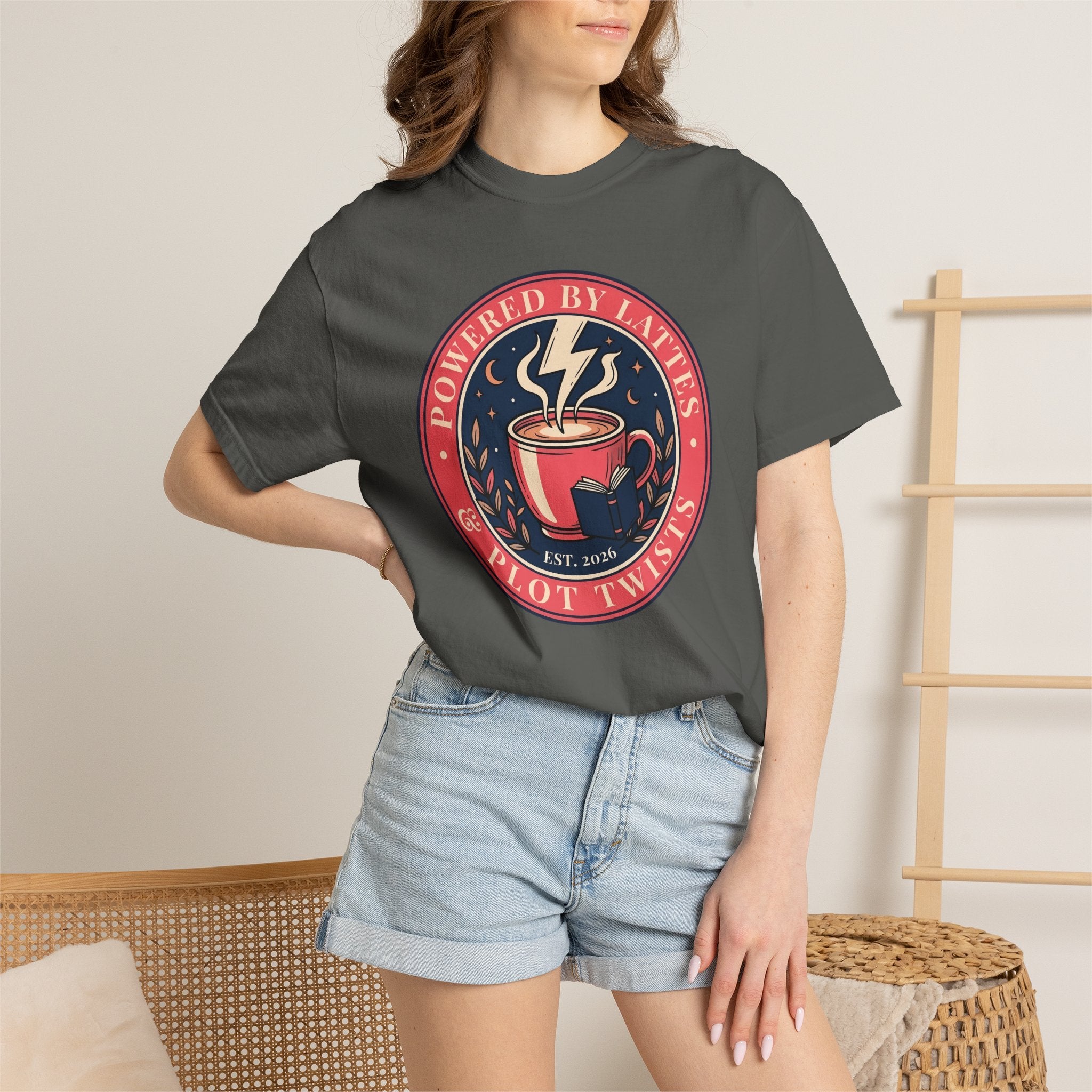 Powered by Lattes & Plot Twists T-Shirt