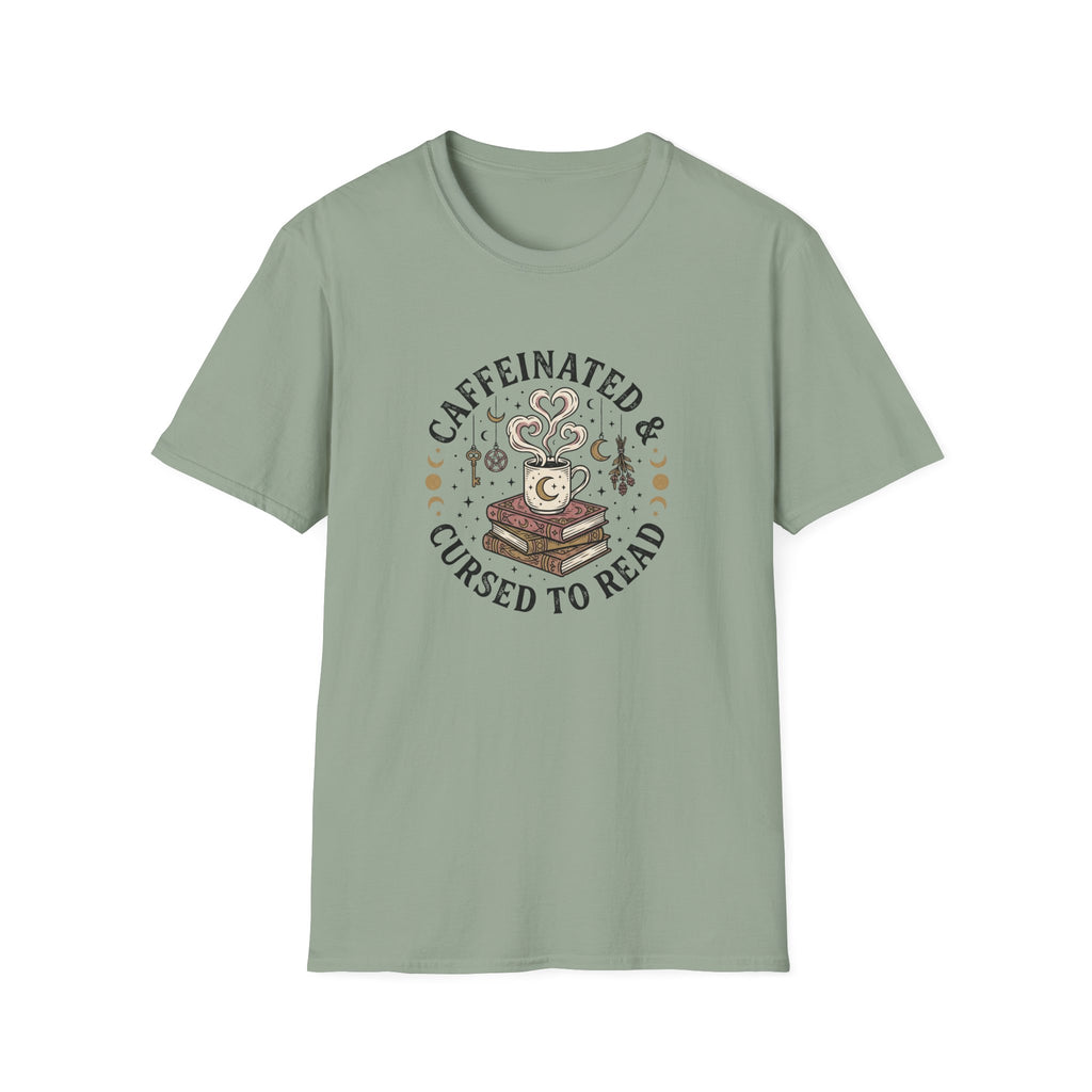 Caffeinated & Cursed To Read T-Shirt
