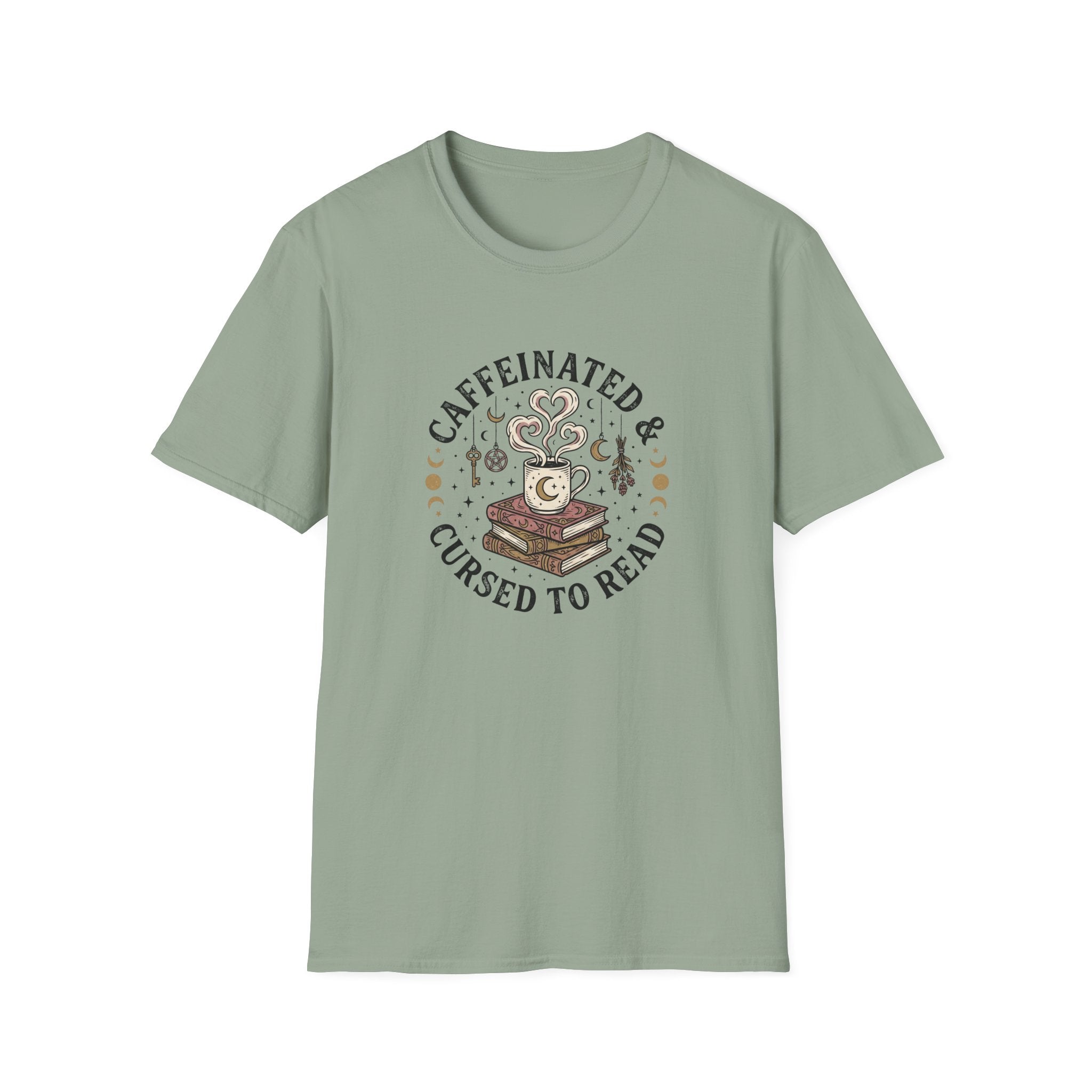 Caffeinated & Cursed To Read T-Shirt