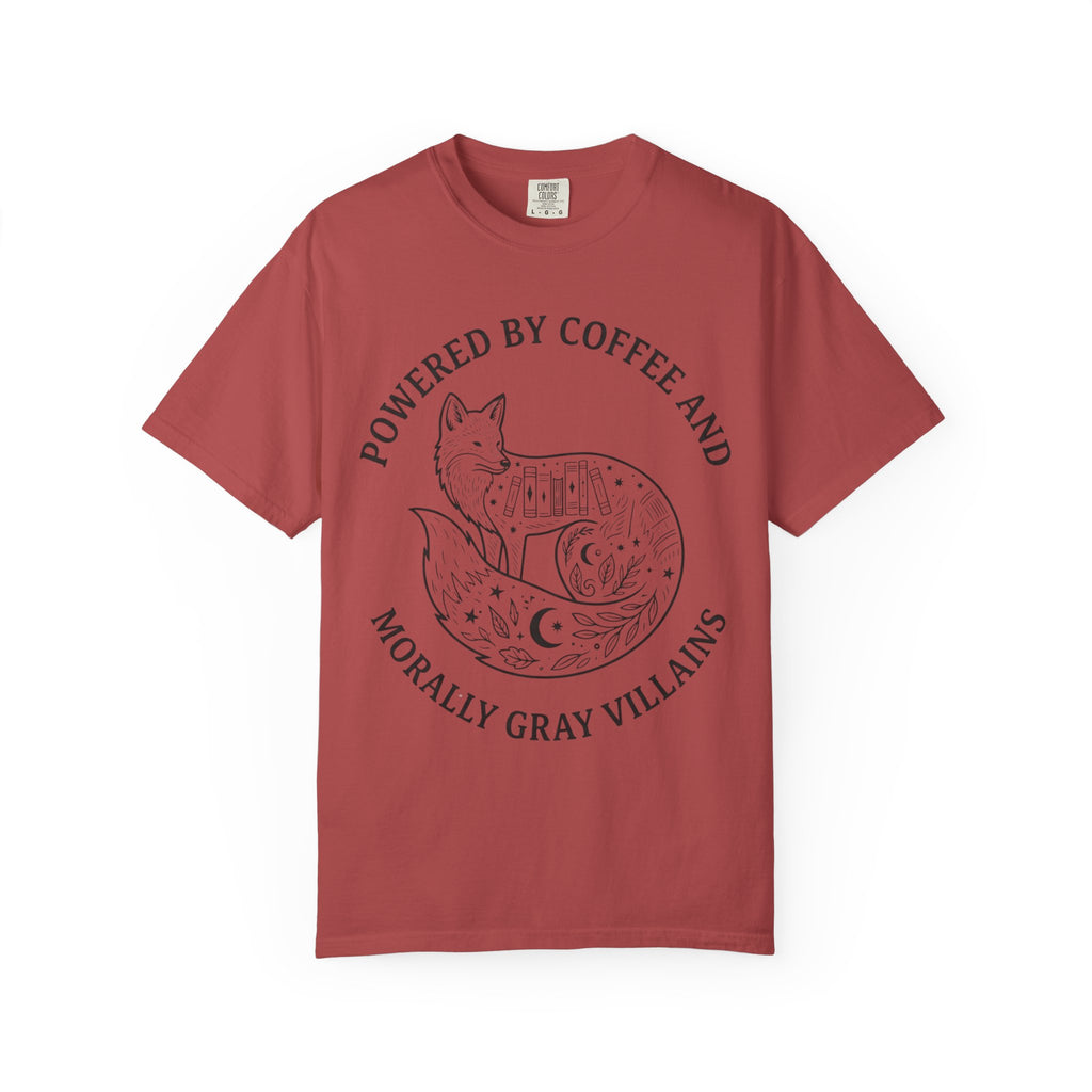 Powered By Coffee & Morally Gray Villains T-Shirt