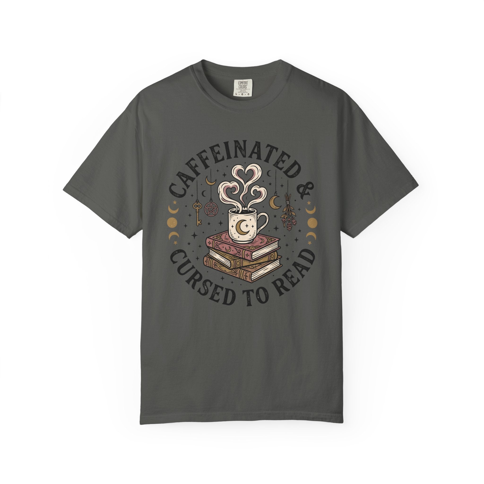 Caffeinated & Cursed To Read T-Shirt