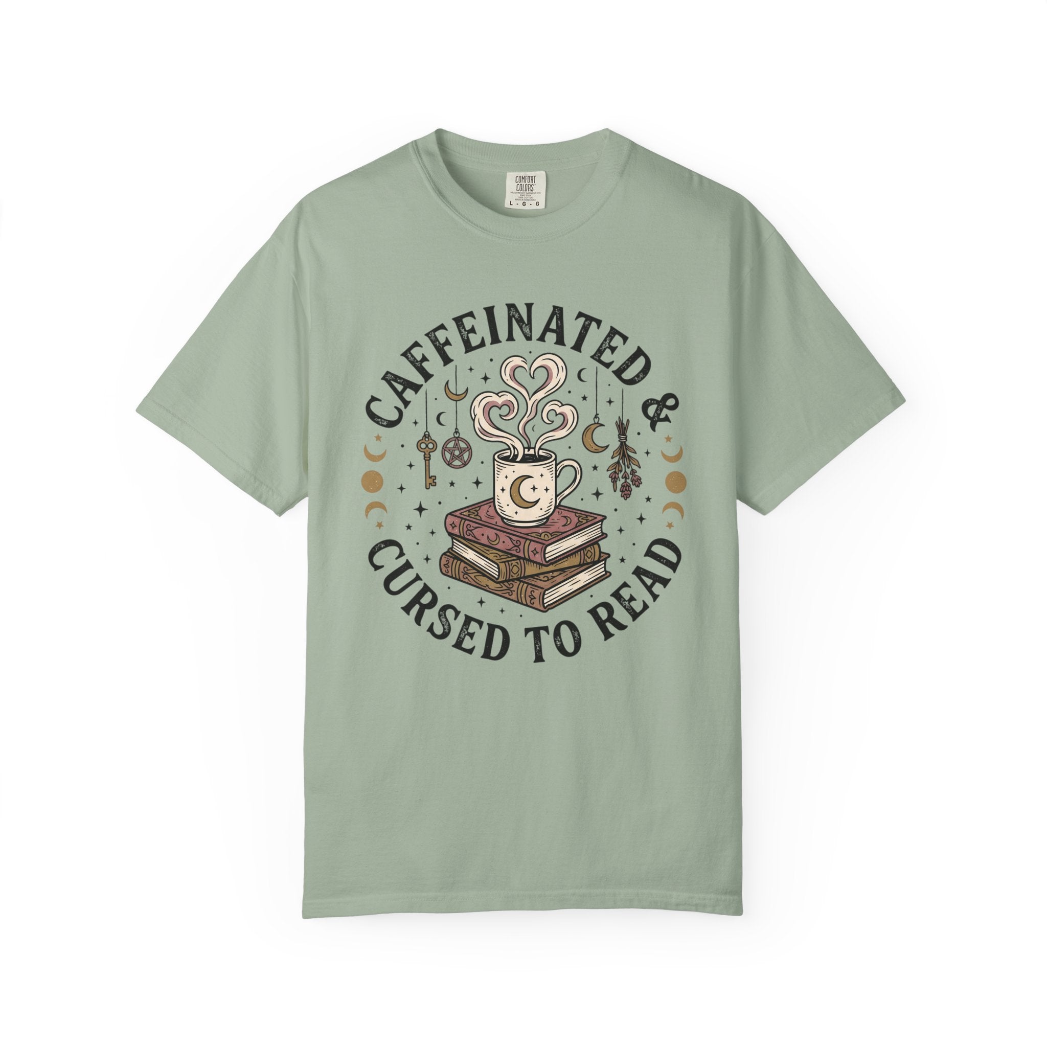 Caffeinated & Cursed To Read T-Shirt