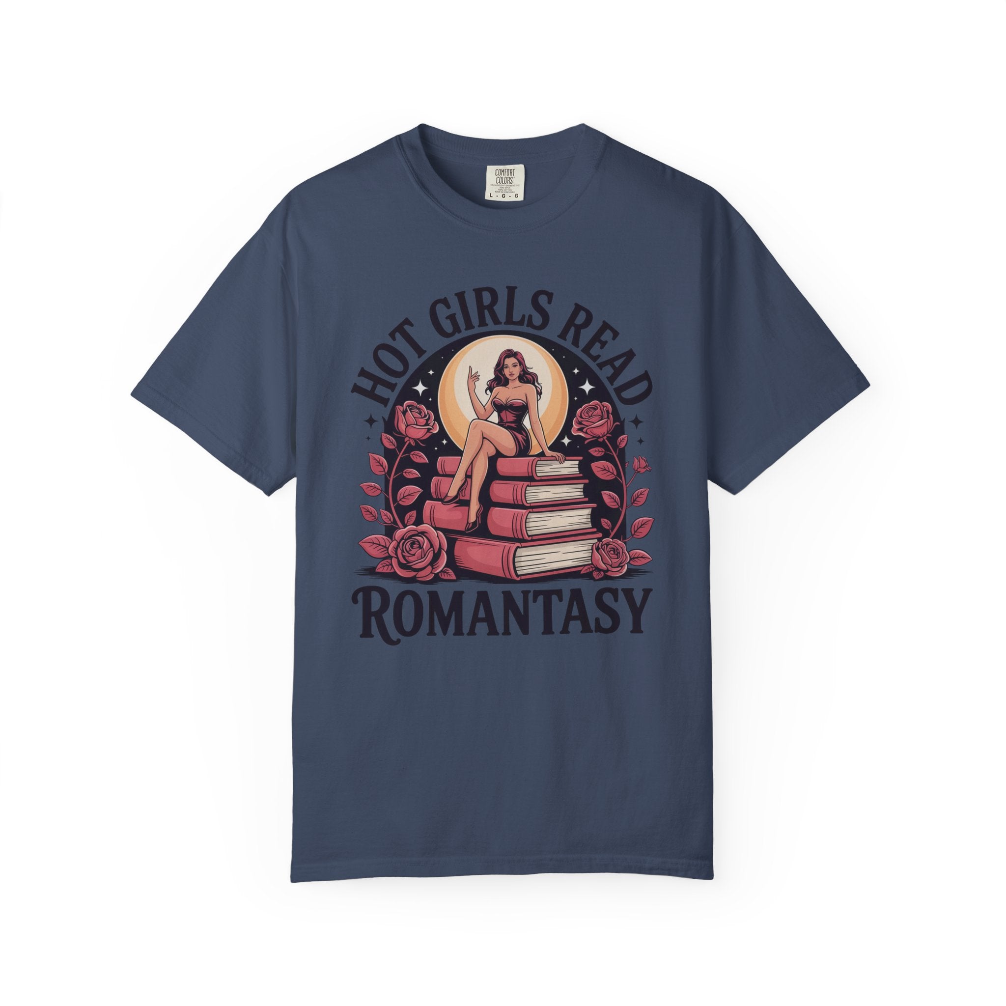 Hot Girls Read Romantasy Book Stack T-Shirt