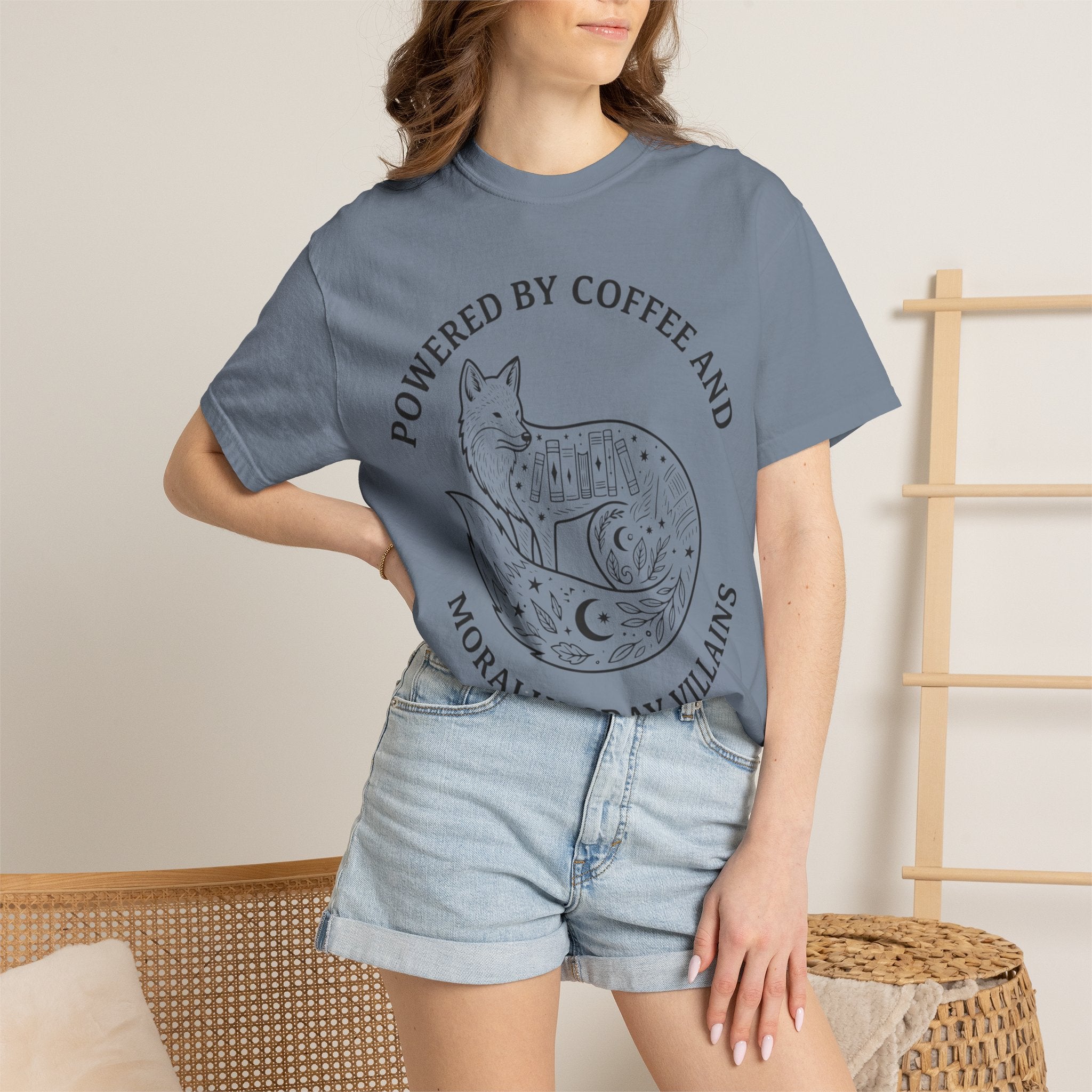 Powered By Coffee & Morally Gray Villains T-Shirt