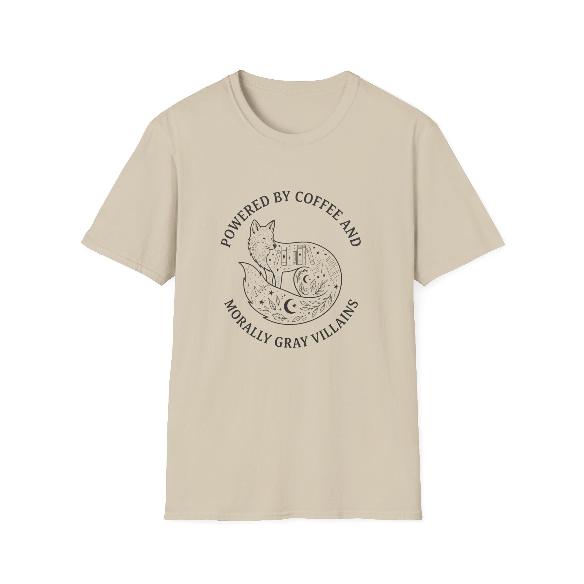 Powered By Coffee & Morally Gray Villains T-Shirt