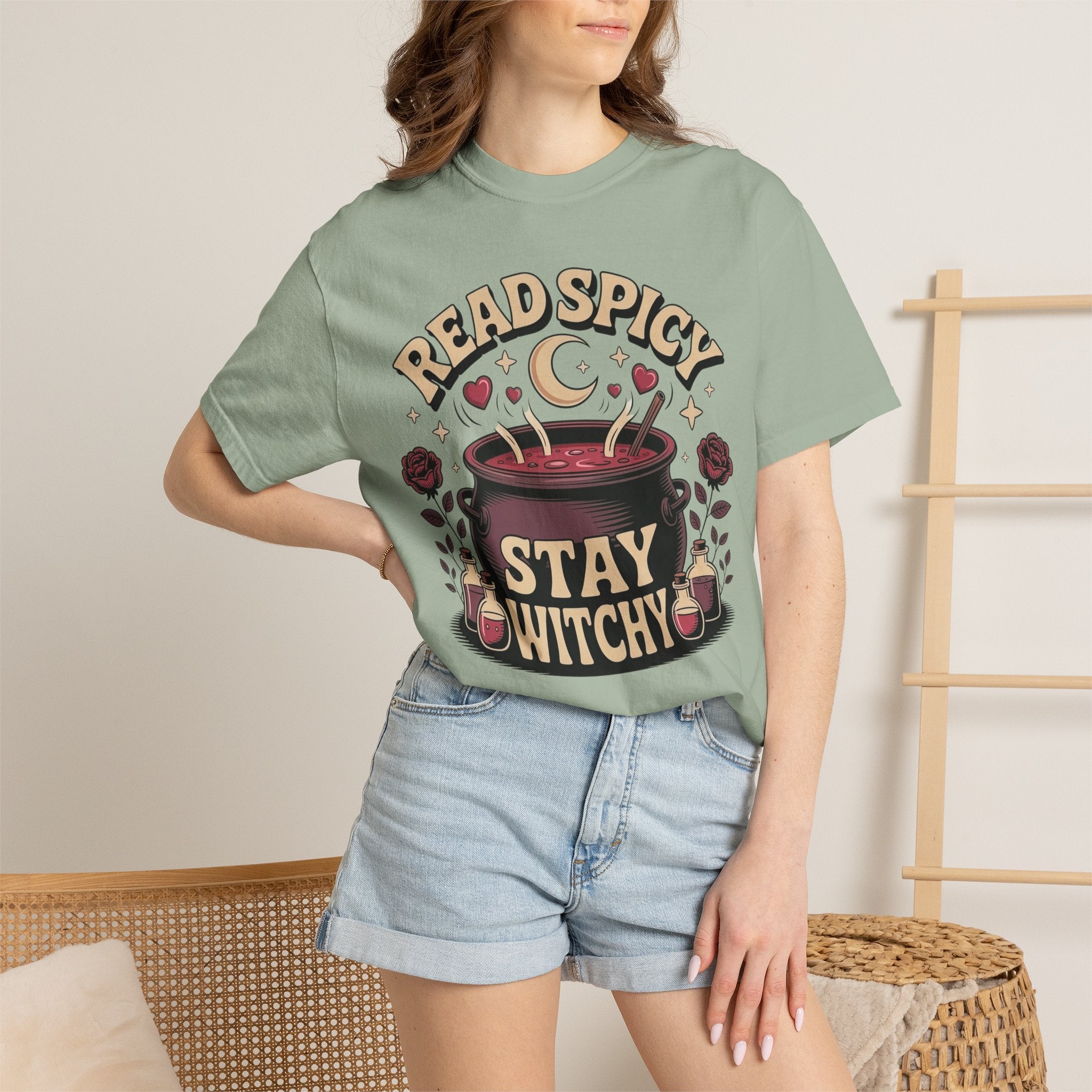 Read Spicy Stay Witchy Cauldron T-Shirt