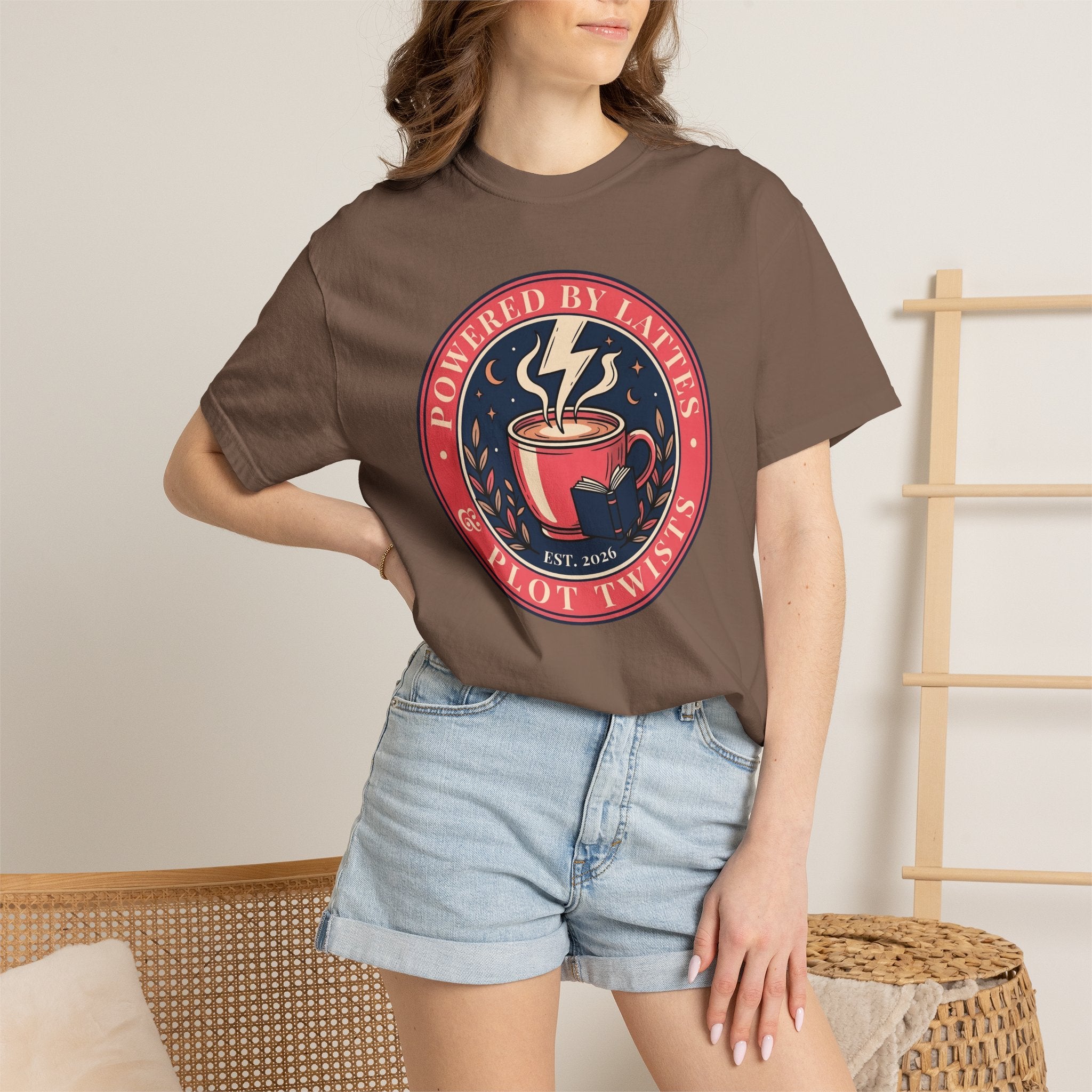 Powered by Lattes & Plot Twists T-Shirt