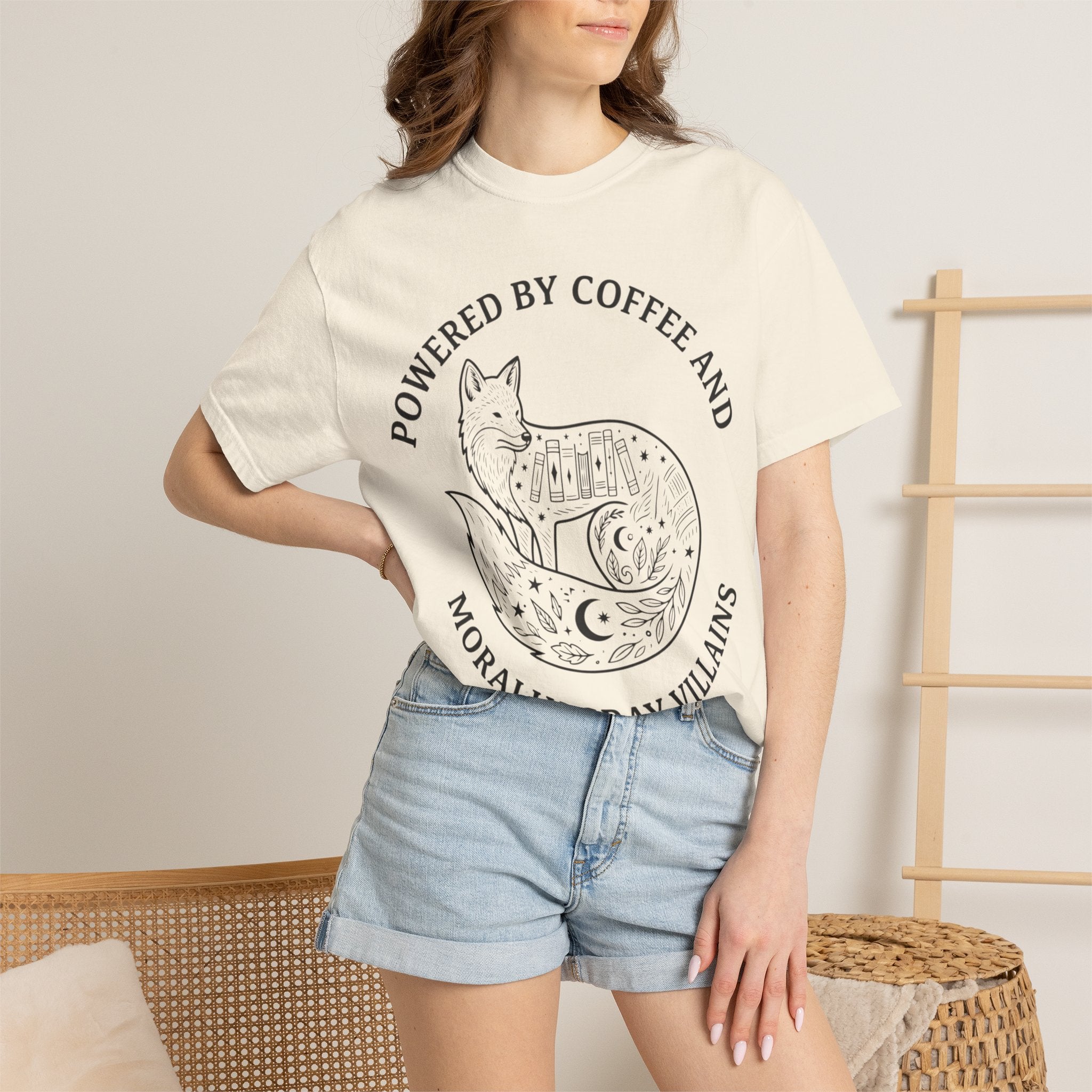 Powered By Coffee & Morally Gray Villains T-Shirt