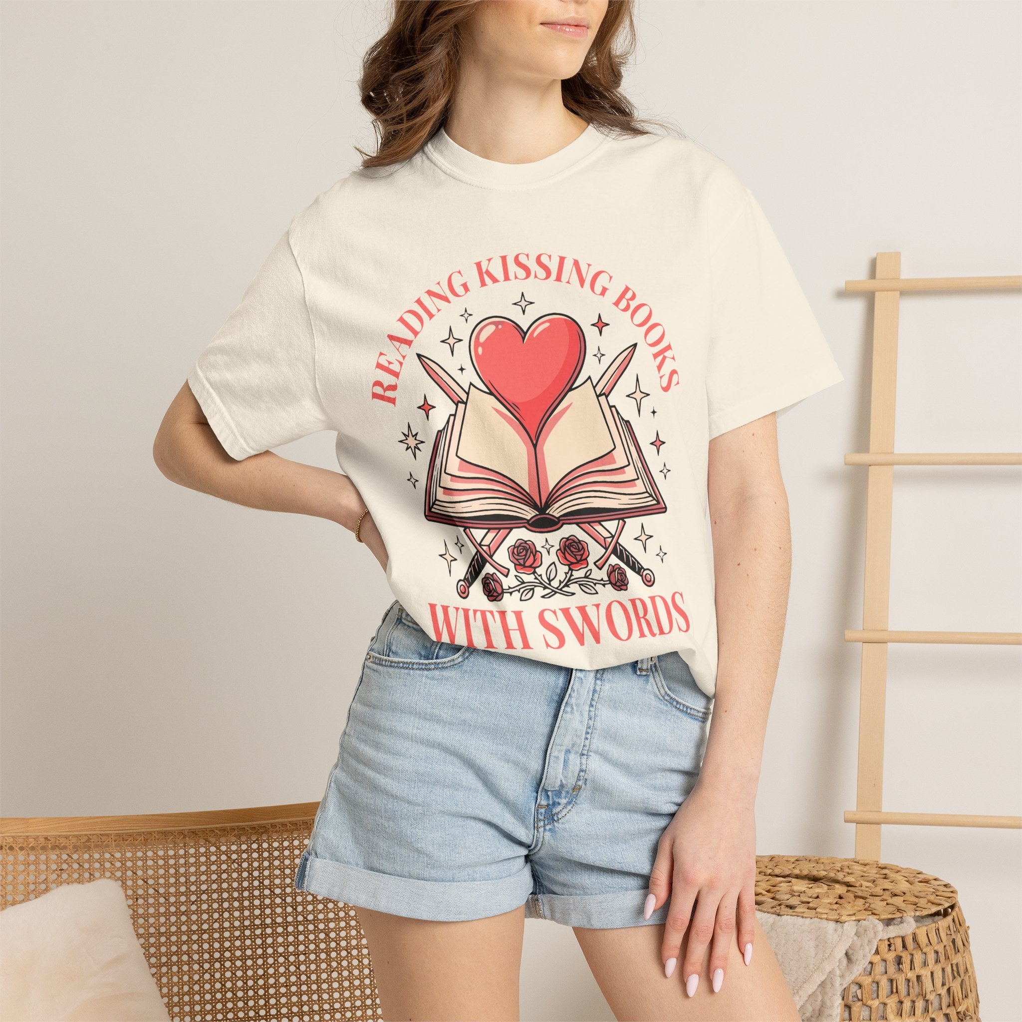 Reading Kissing Books With Swords T-Shirt