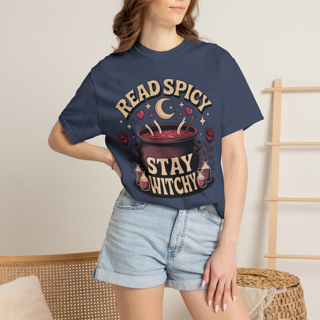 Read Spicy Stay Witchy Cauldron T-Shirt