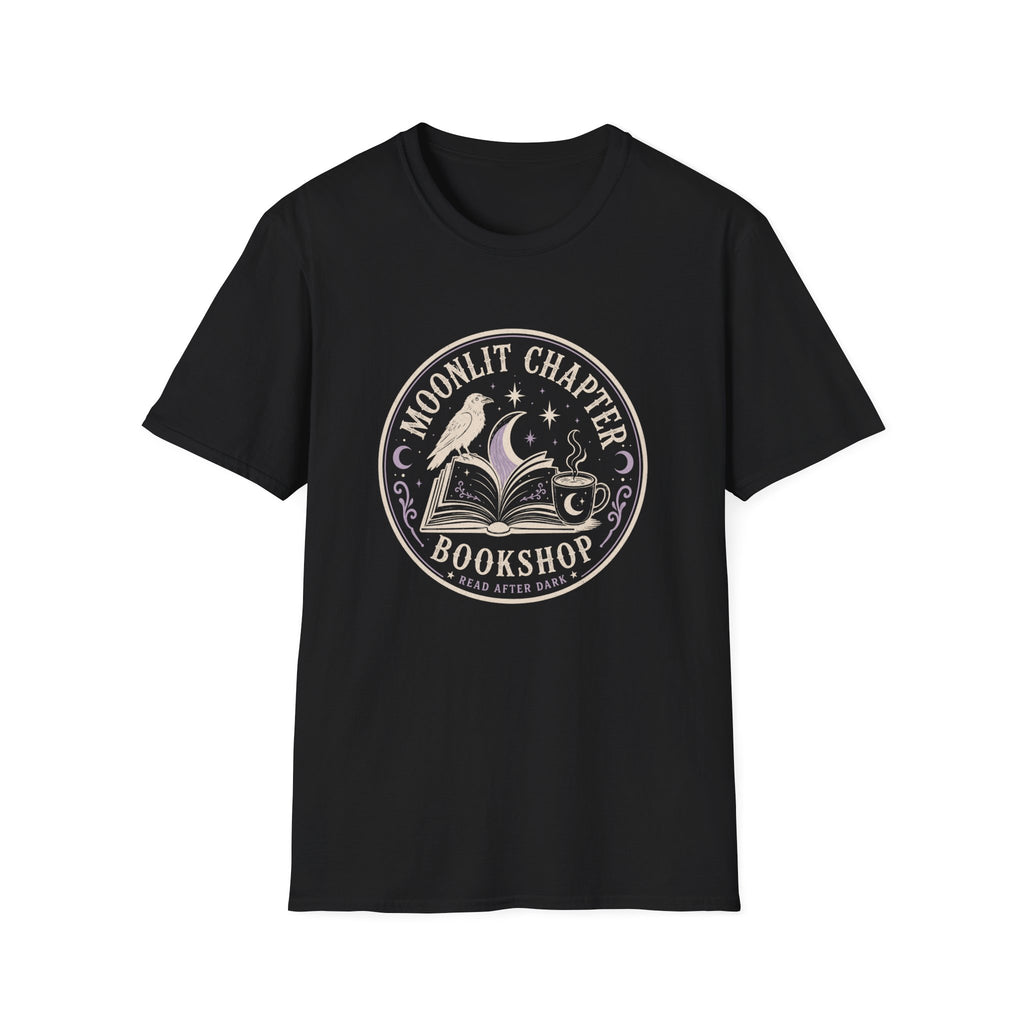 Moonlit Chapter Read After Dark Circle Badge T-Shirt