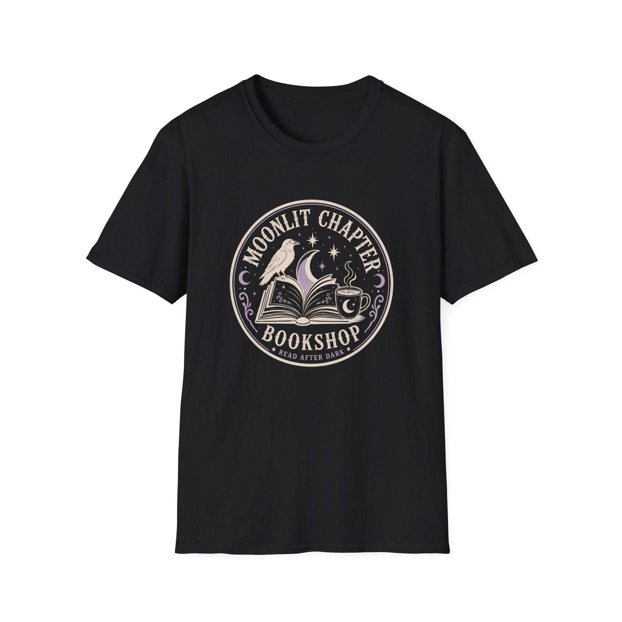 Moonlit Chapter Read After Dark Circle Badge T-Shirt
