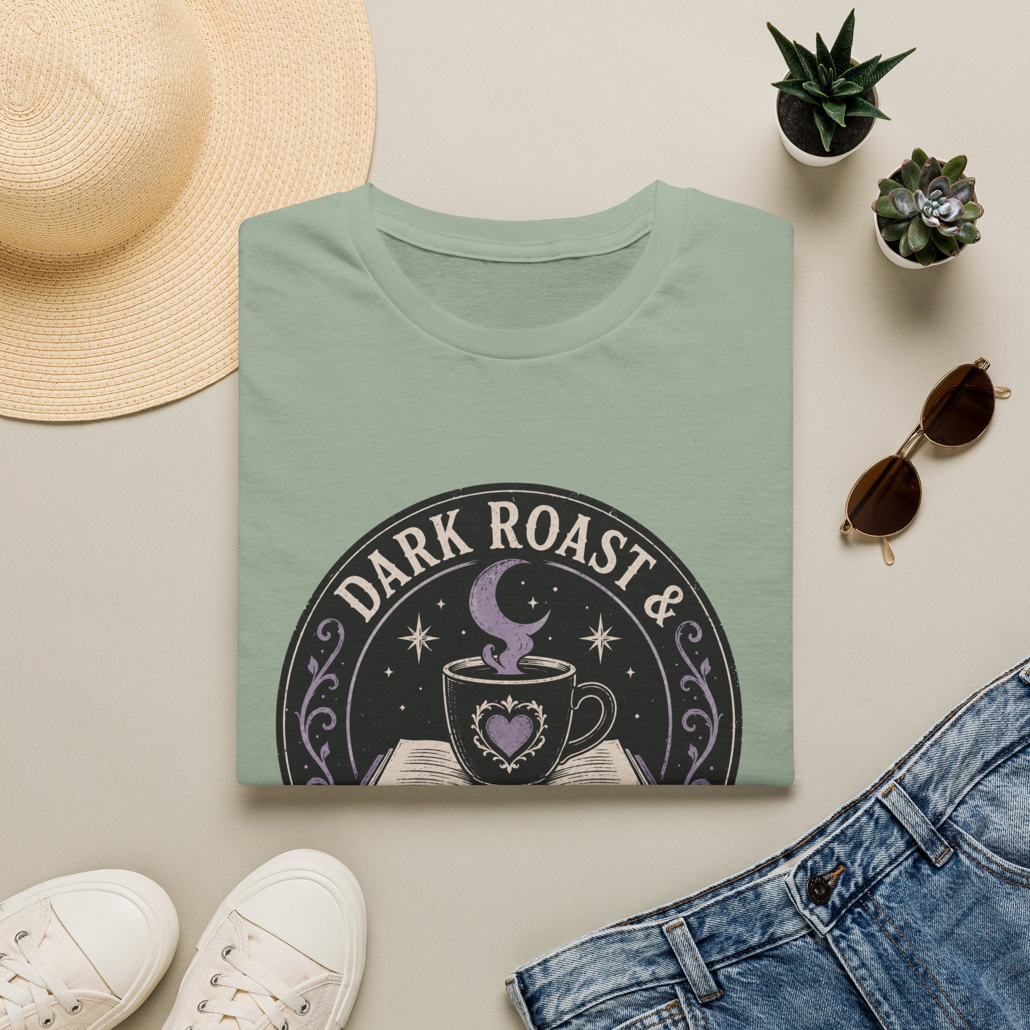 Dark Roast and Dark Romance Circle Badge T-Shirt