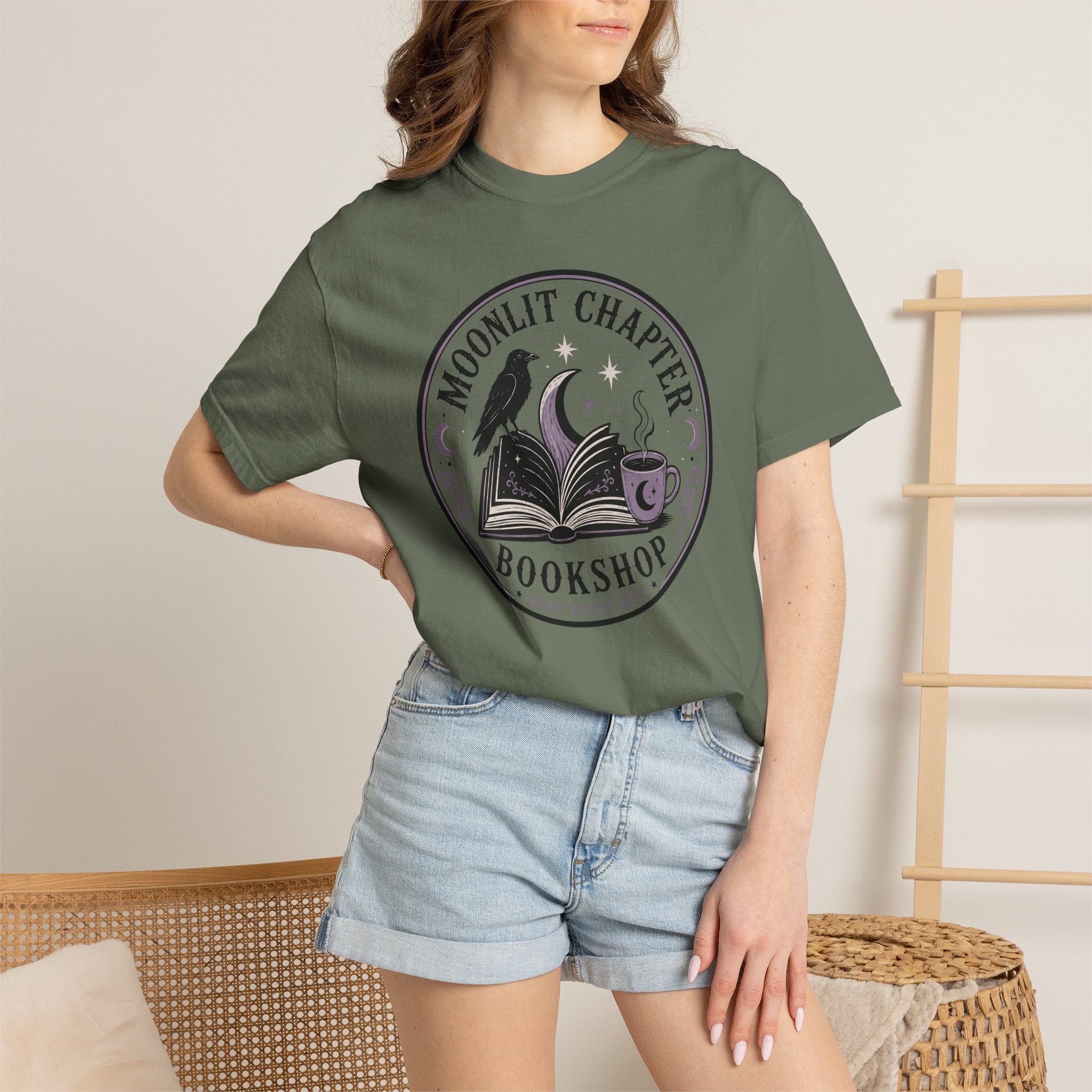 Moonlit Chapter Read After Dark Circle Badge Comfort Colors T-Shirt
