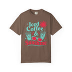 Iced Coffee & Sunshine Blue and Red T-Shirt