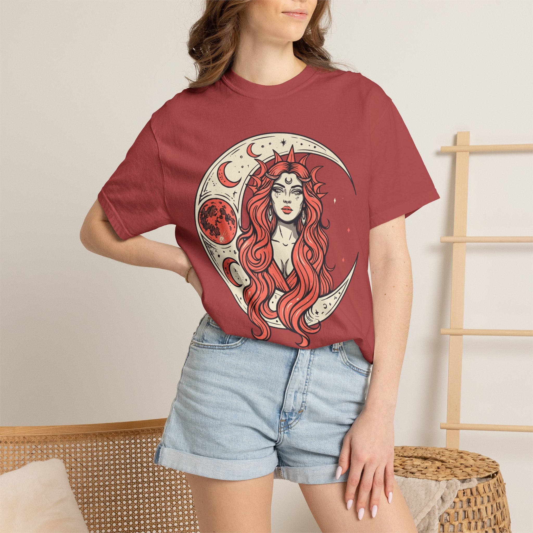 Moon Goddess Coral Graphic T-Shirt