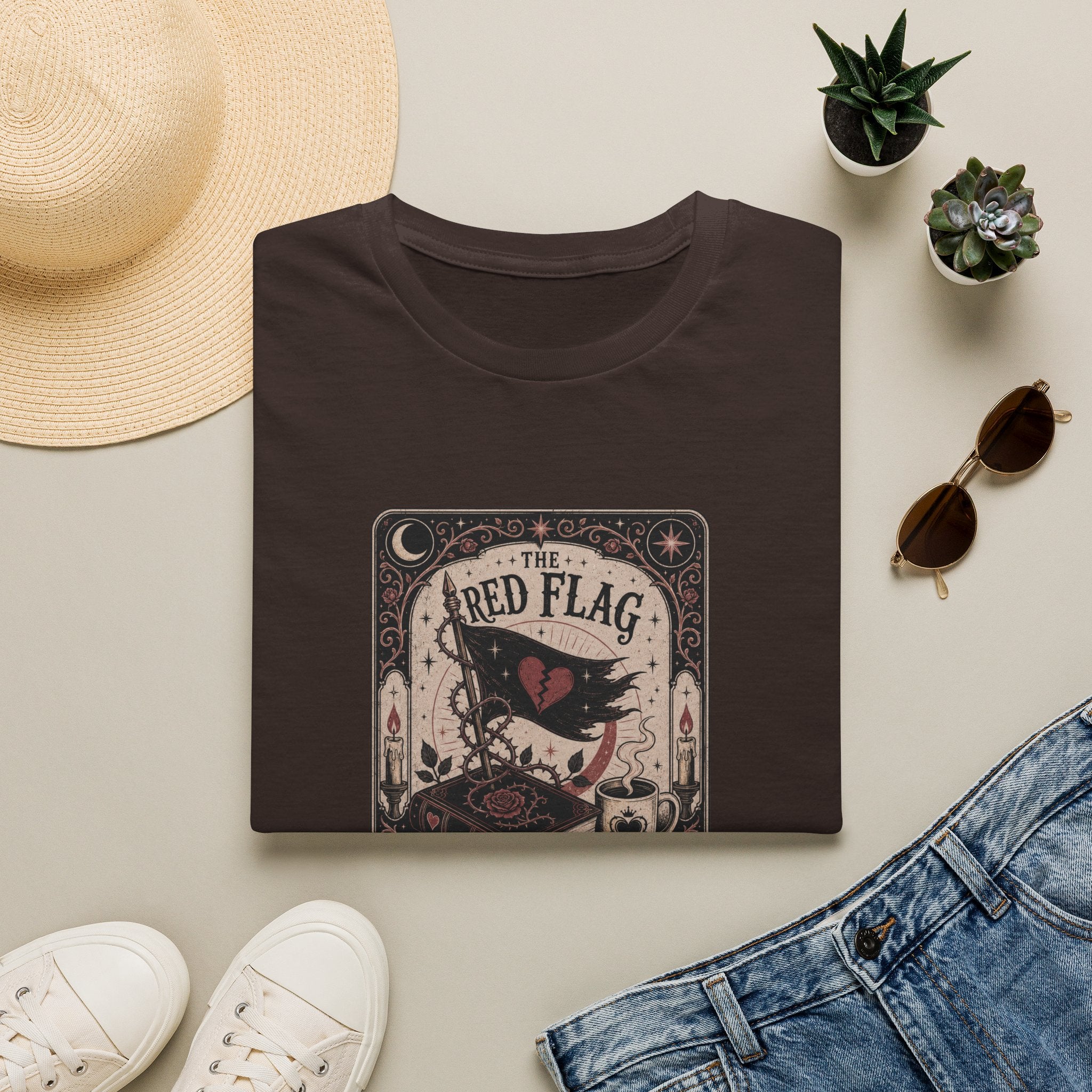 The Red Flag and Yet I Kept Reading Tarot T-Shirt