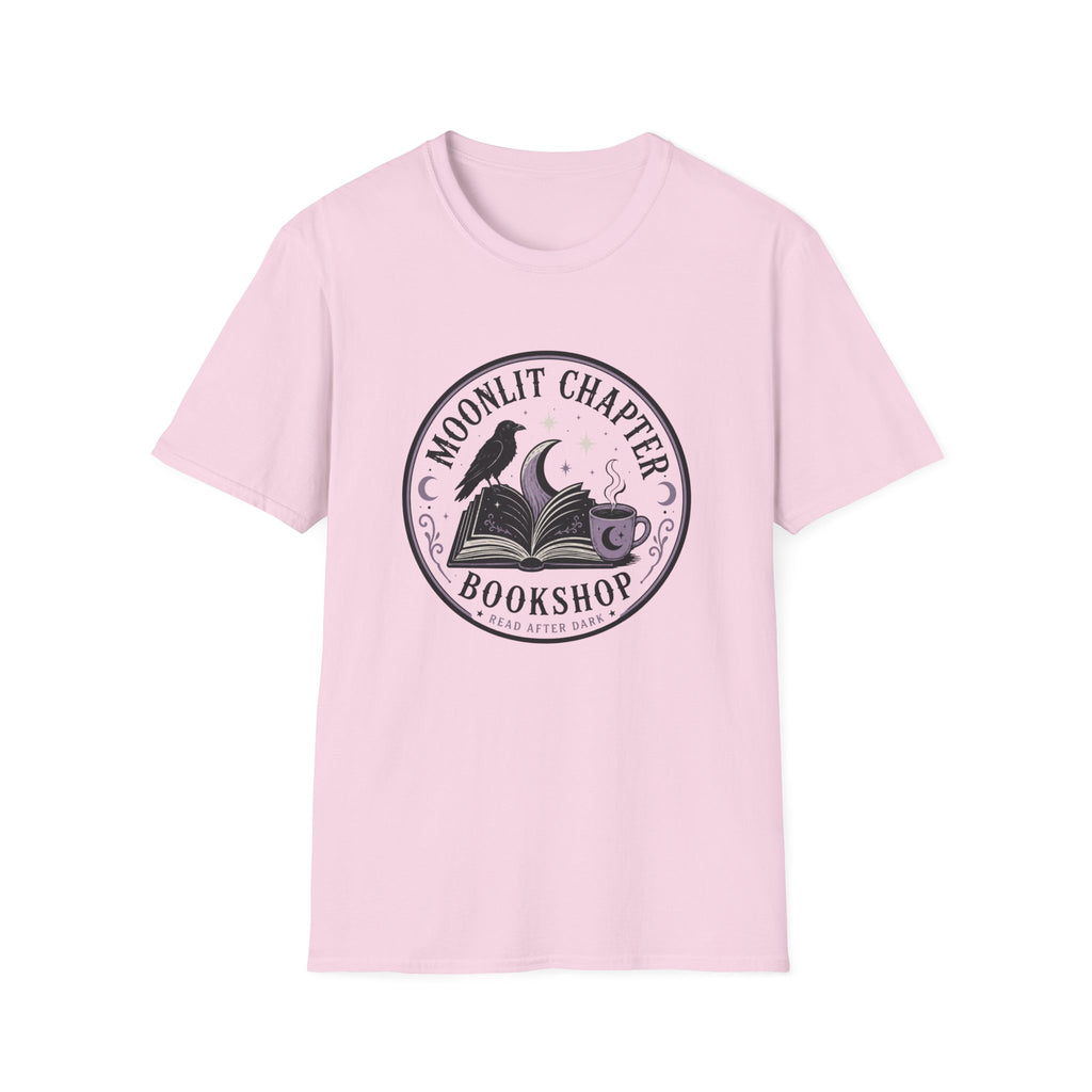 Moonlit Chapter Read After Dark Circle Badge T-Shirt