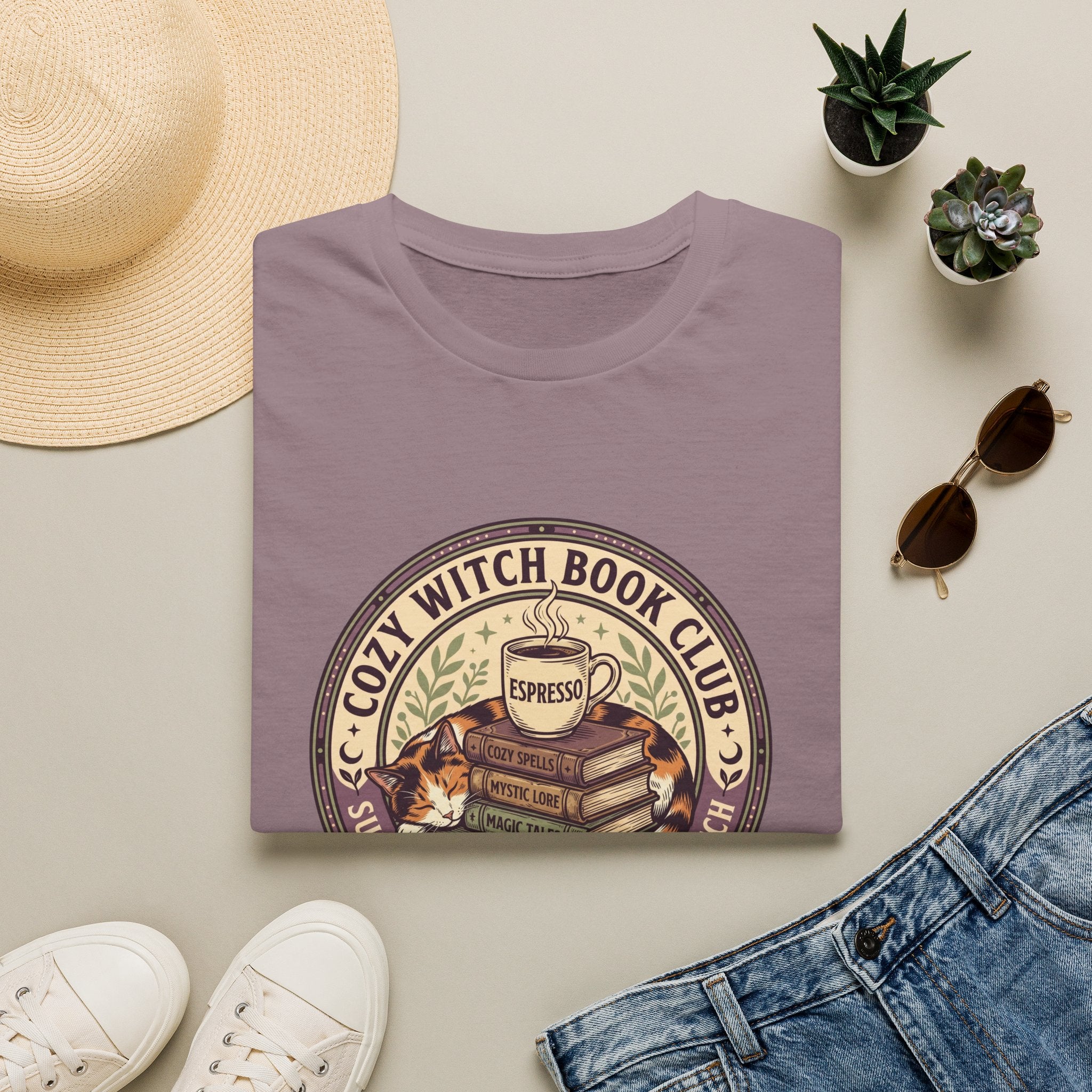 Cozy Witch Book Club Circle Badge T-Shirt