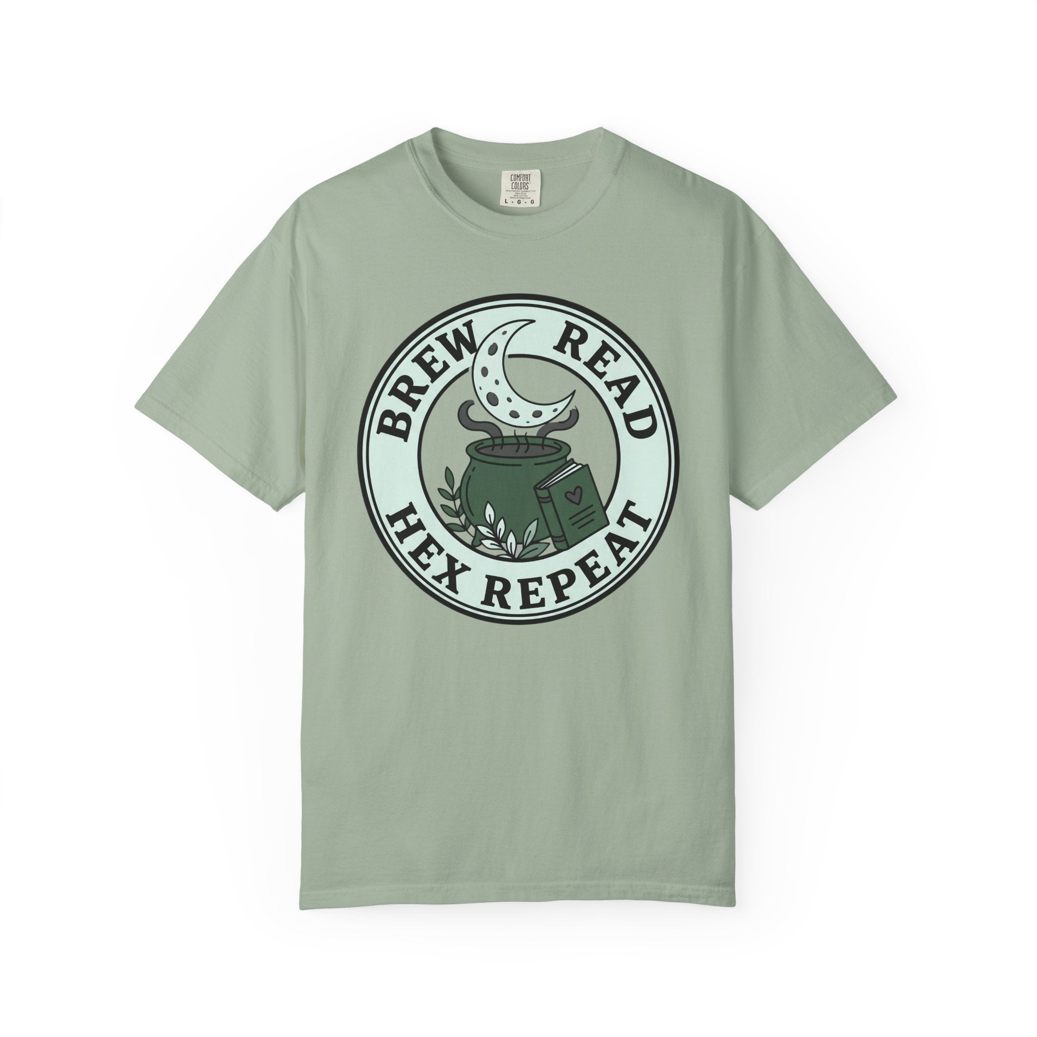 Green Brew Read Hex Repeat Circle Badge T-Shirt