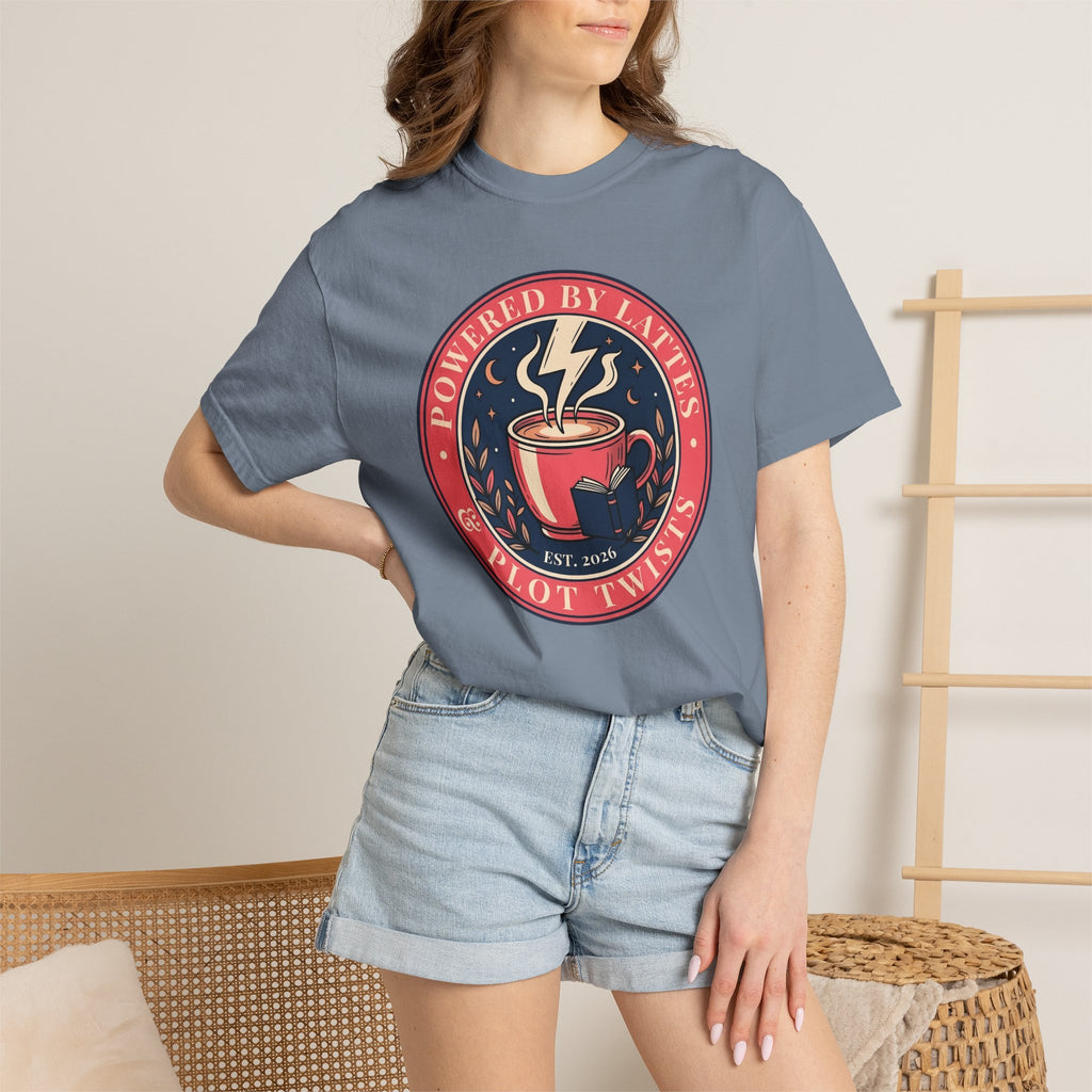 Powered by Lattes & Plot Twists T-Shirt
