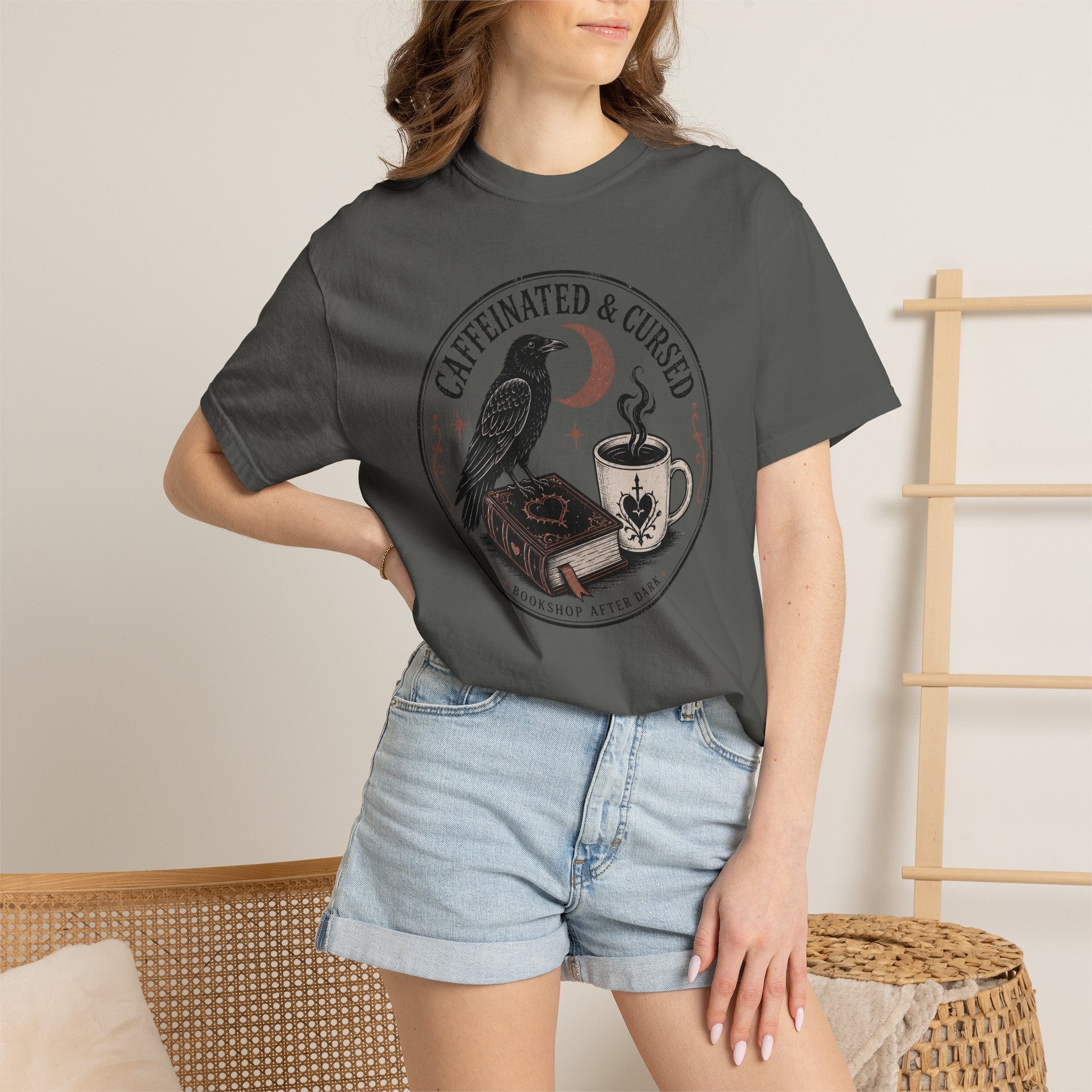 Caffeinated & Cursed Bookshop After Dark T-Shirt