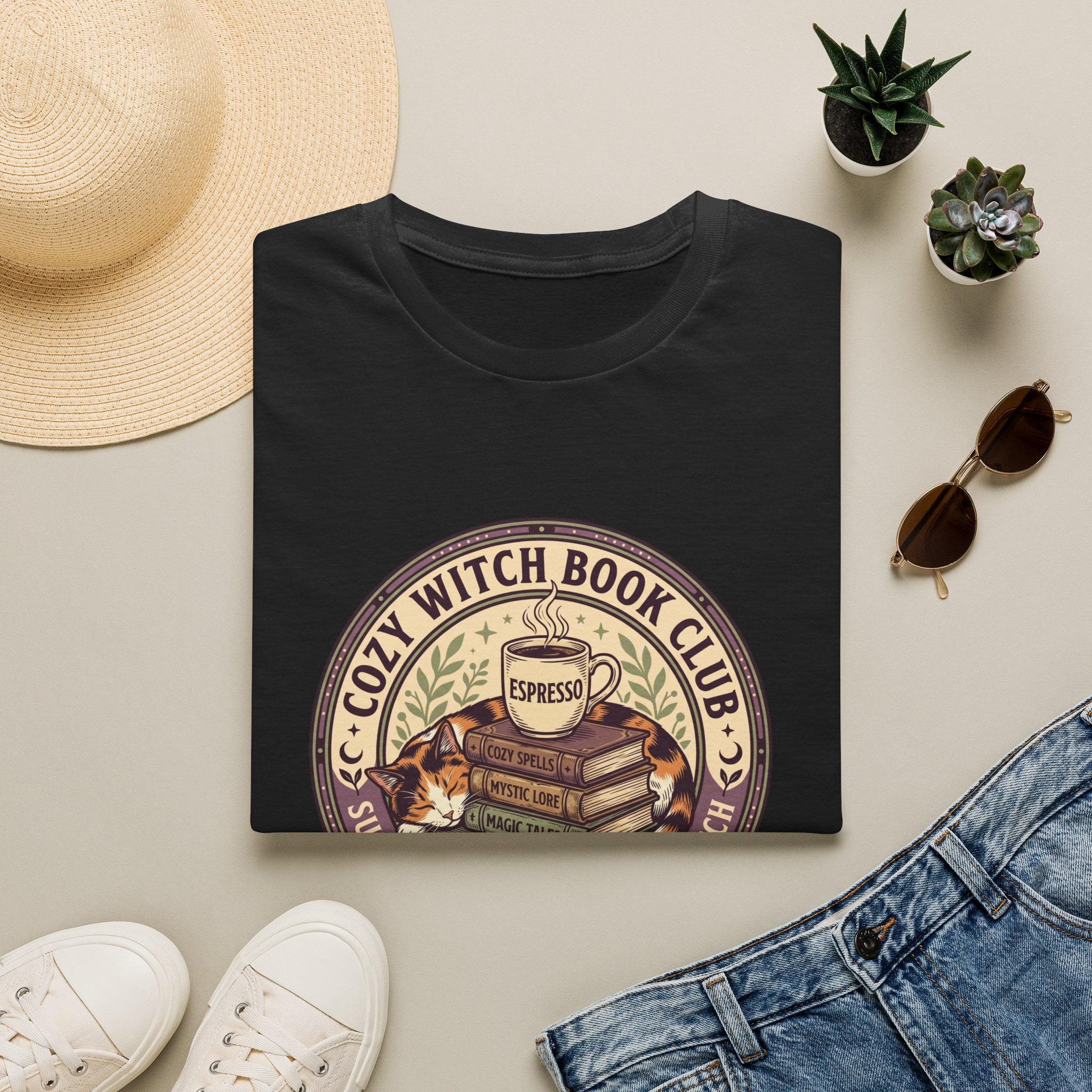 Cozy Witch Book Club Circle Badge T-Shirt