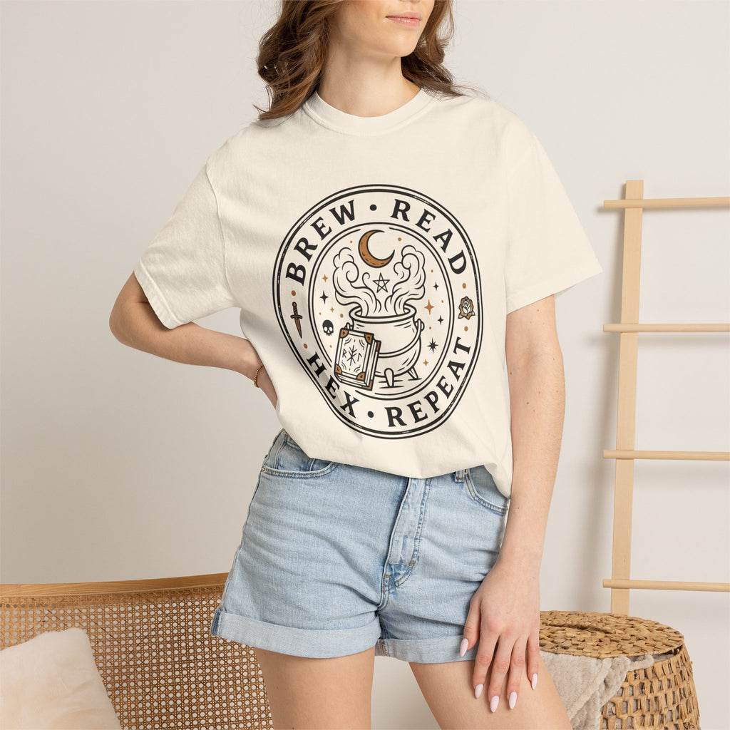 Brew Read Hex Repeat Circle Badge T-Shirt