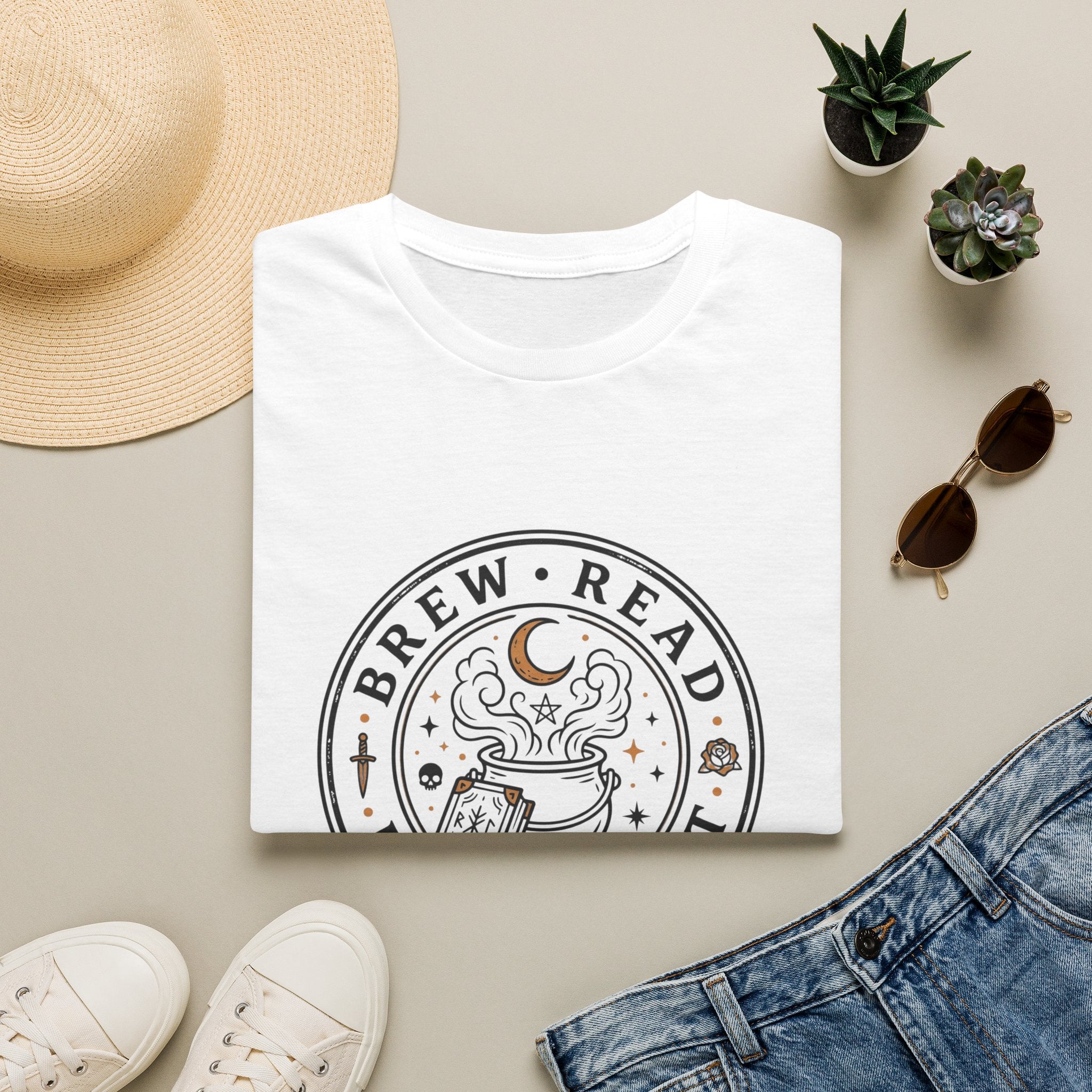 Brew Read Hex Repeat Circle Badge T-Shirt
