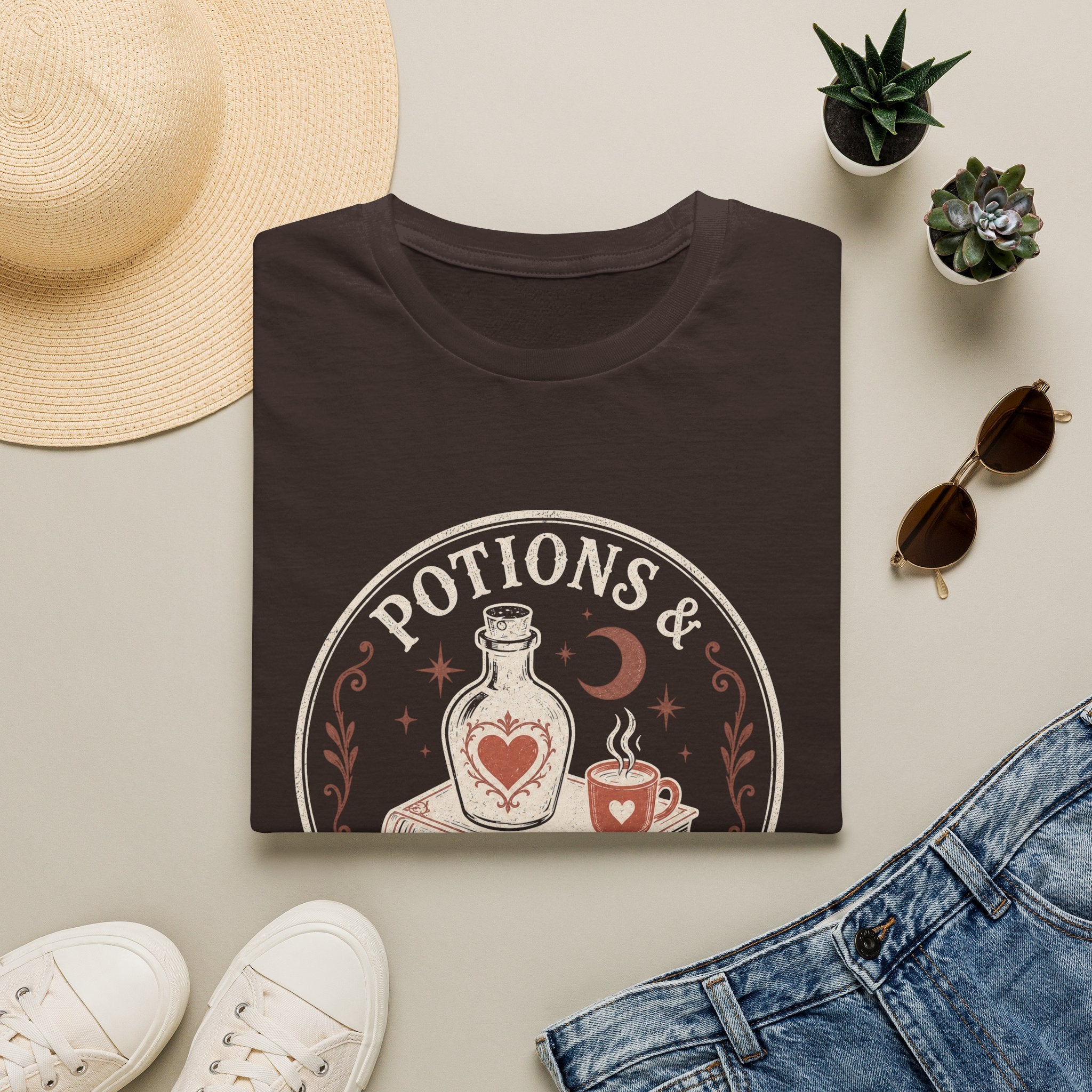 Potions & Plot Twists  Circle Badge T-Shirt
