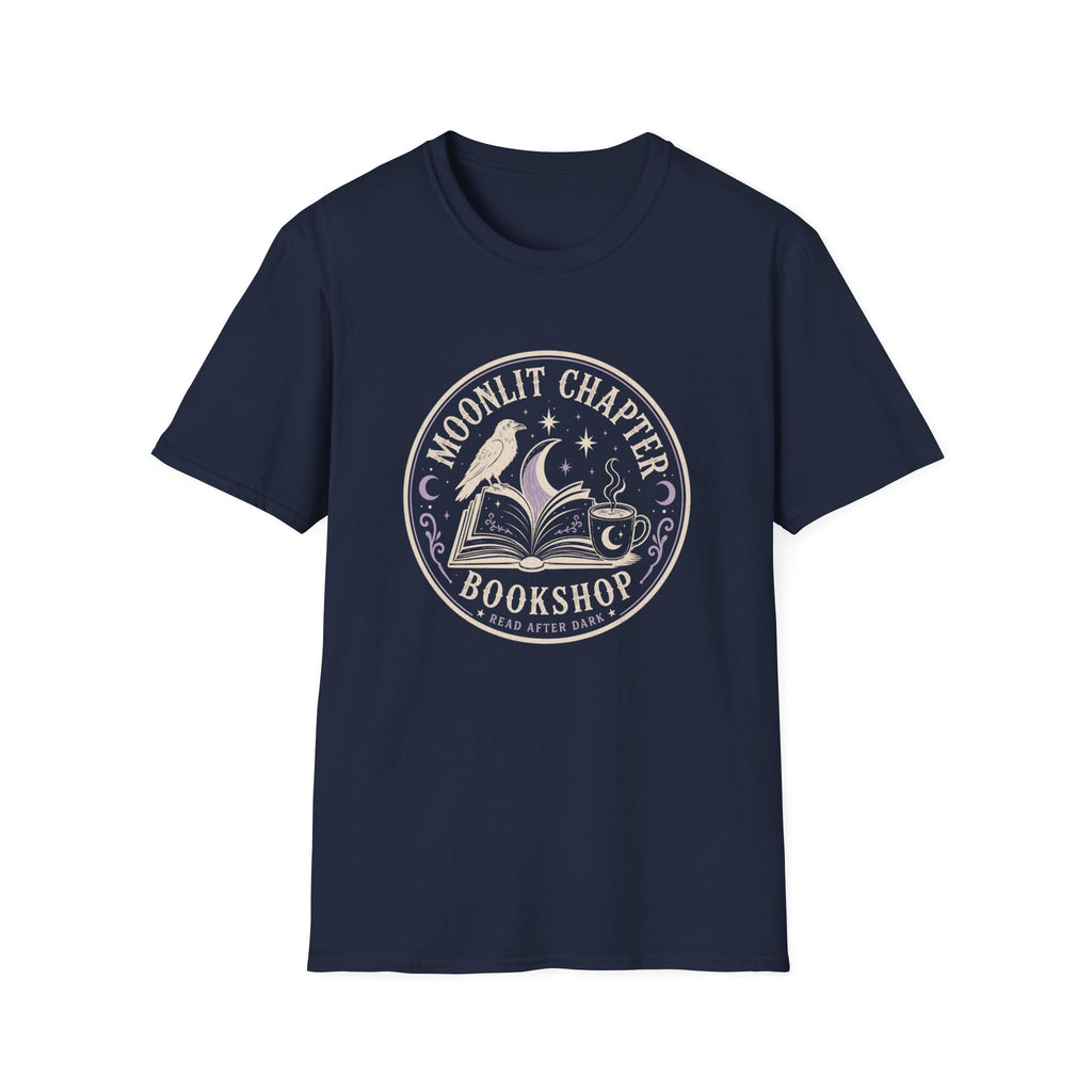Moonlit Chapter Read After Dark Circle Badge T-Shirt