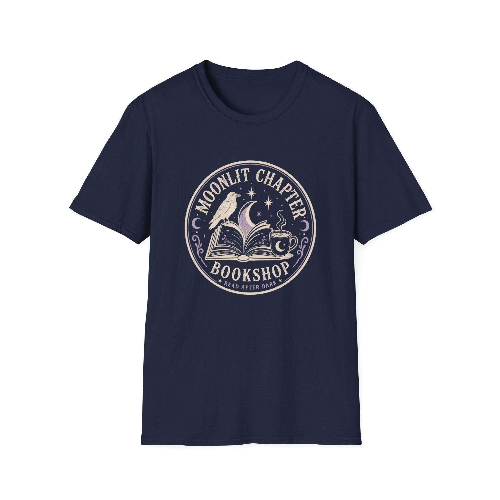 Moonlit Chapter Read After Dark Circle Badge T-Shirt