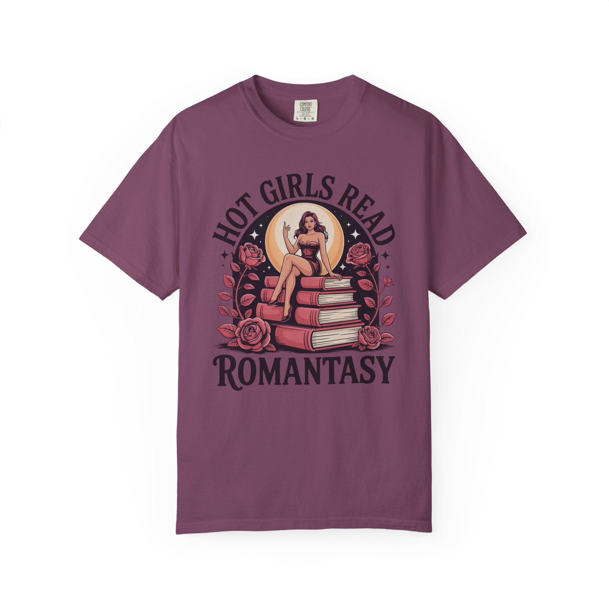 Hot Girls Read Romantasy Book Stack T-Shirt