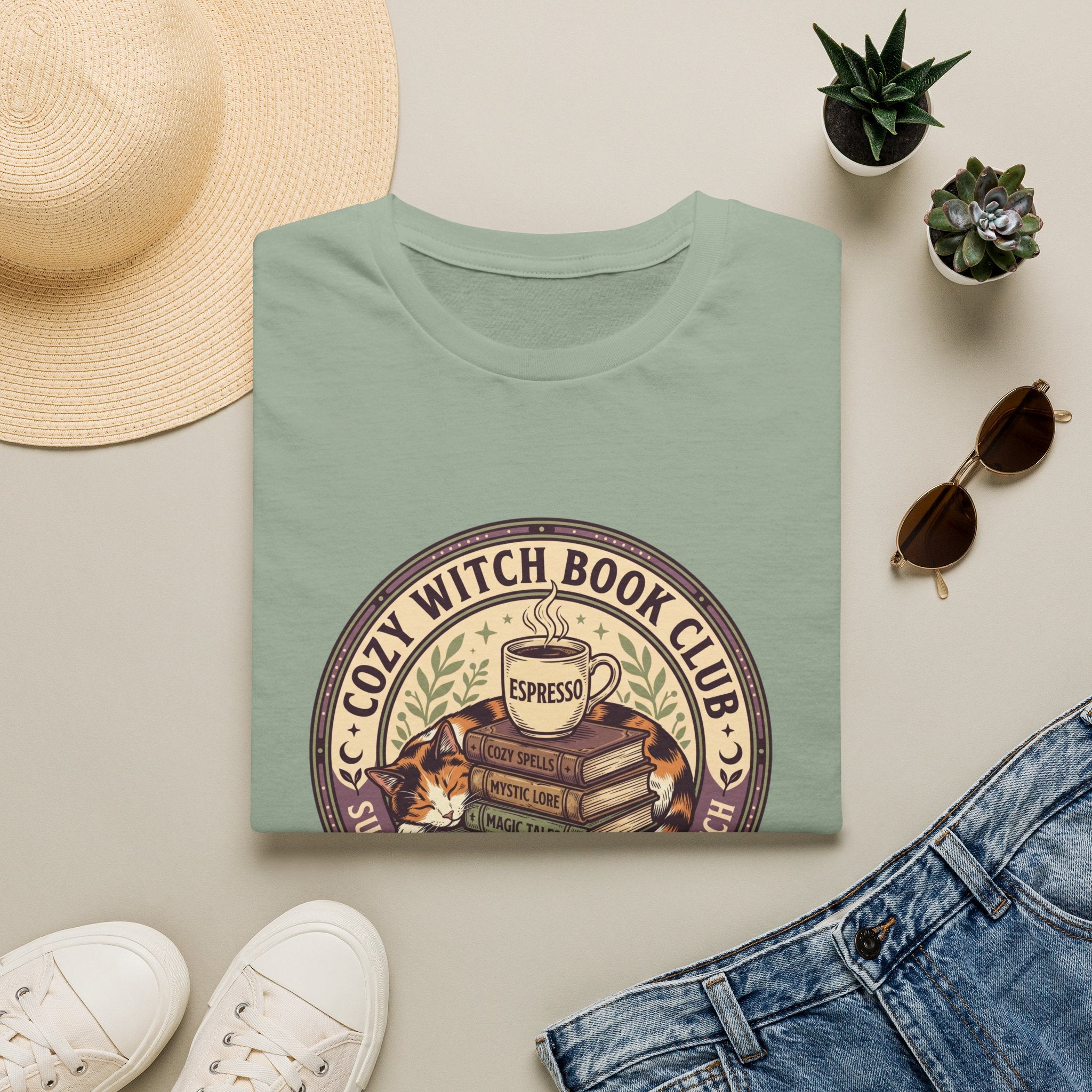 Cozy Witch Book Club Circle Badge T-Shirt