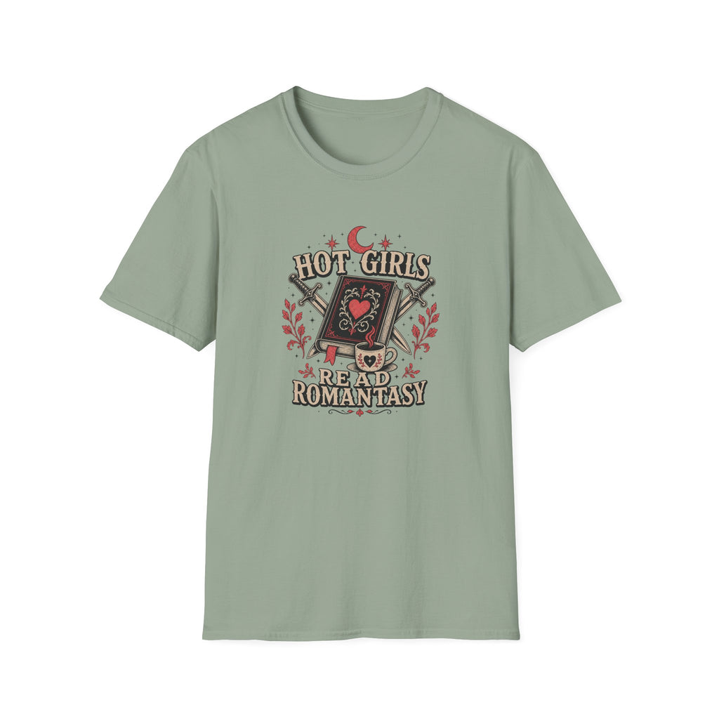 Hot Girls Read Romantasy Stacked  T-Shirt
