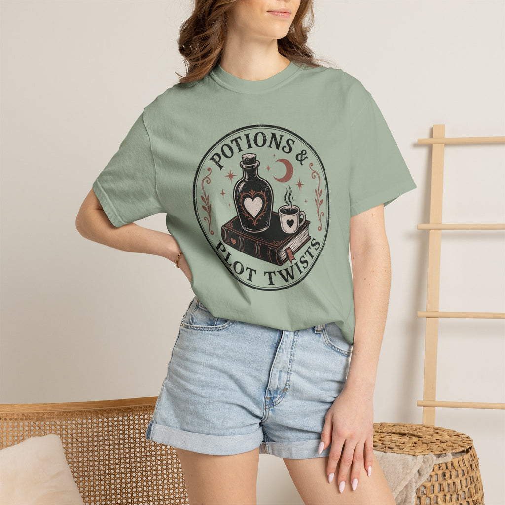 Potions & Plot Twists  Circle Badge T-Shirt
