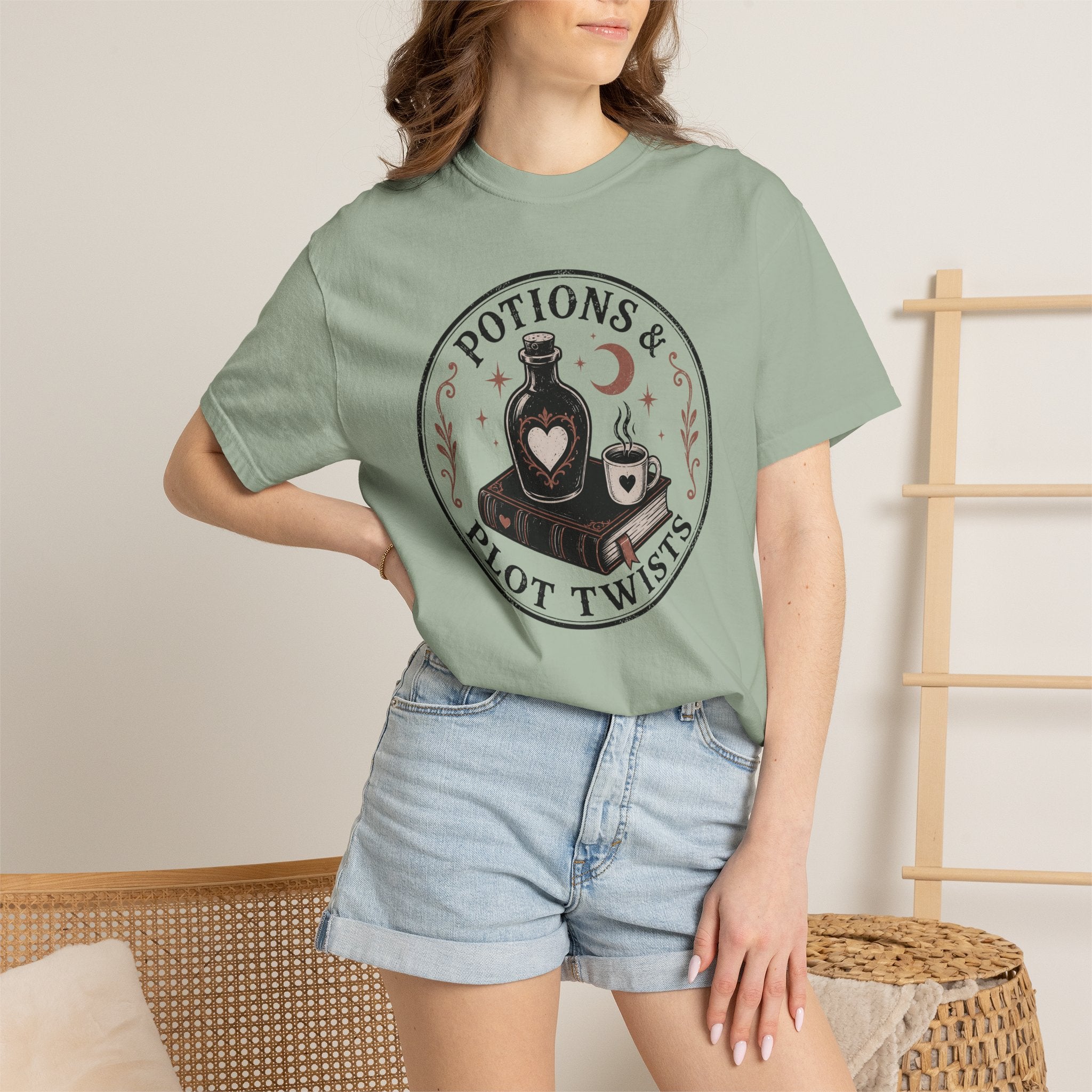 Potions & Plot Twists  Circle Badge T-Shirt