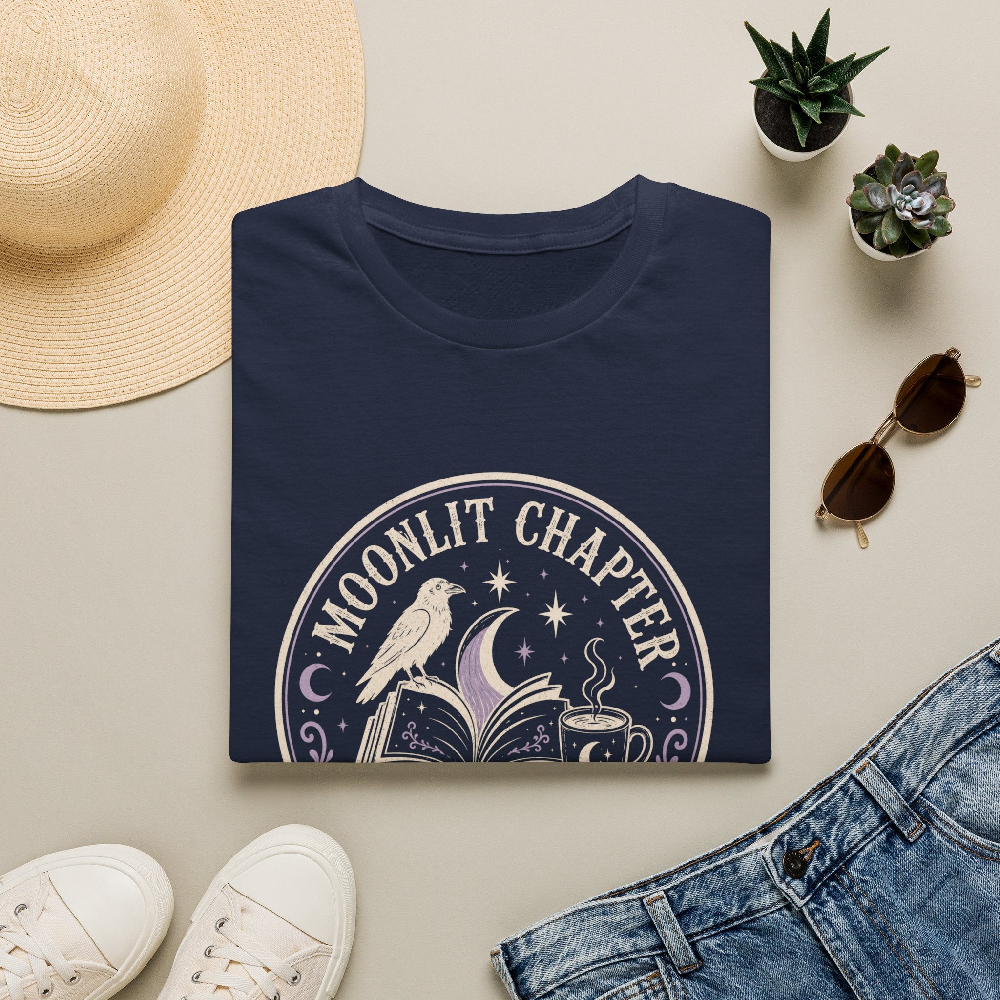 Moonlit Chapter Read After Dark Circle Badge T-Shirt
