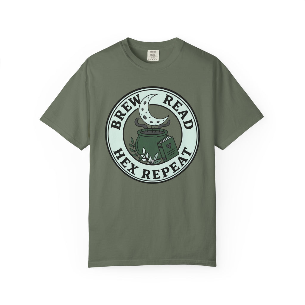 Green Brew Read Hex Repeat Circle Badge T-Shirt
