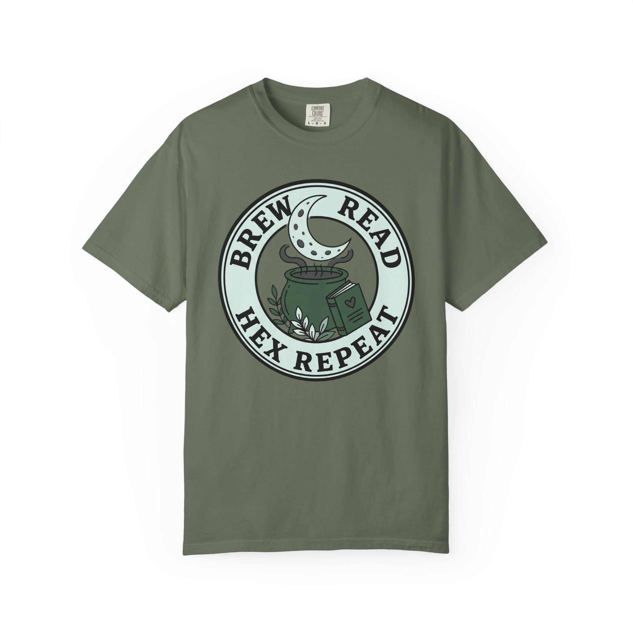 Green Brew Read Hex Repeat Circle Badge T-Shirt