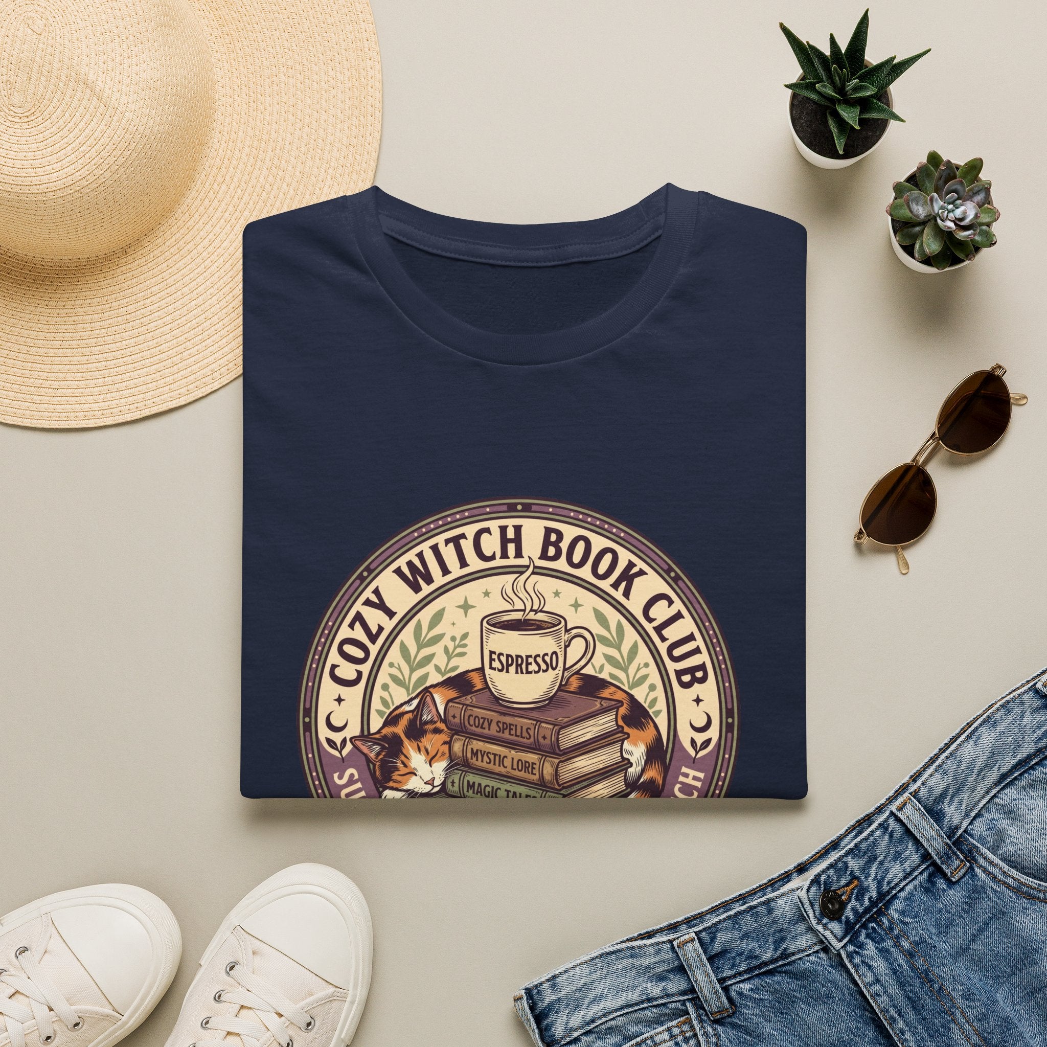 Cozy Witch Book Club Circle Badge T-Shirt