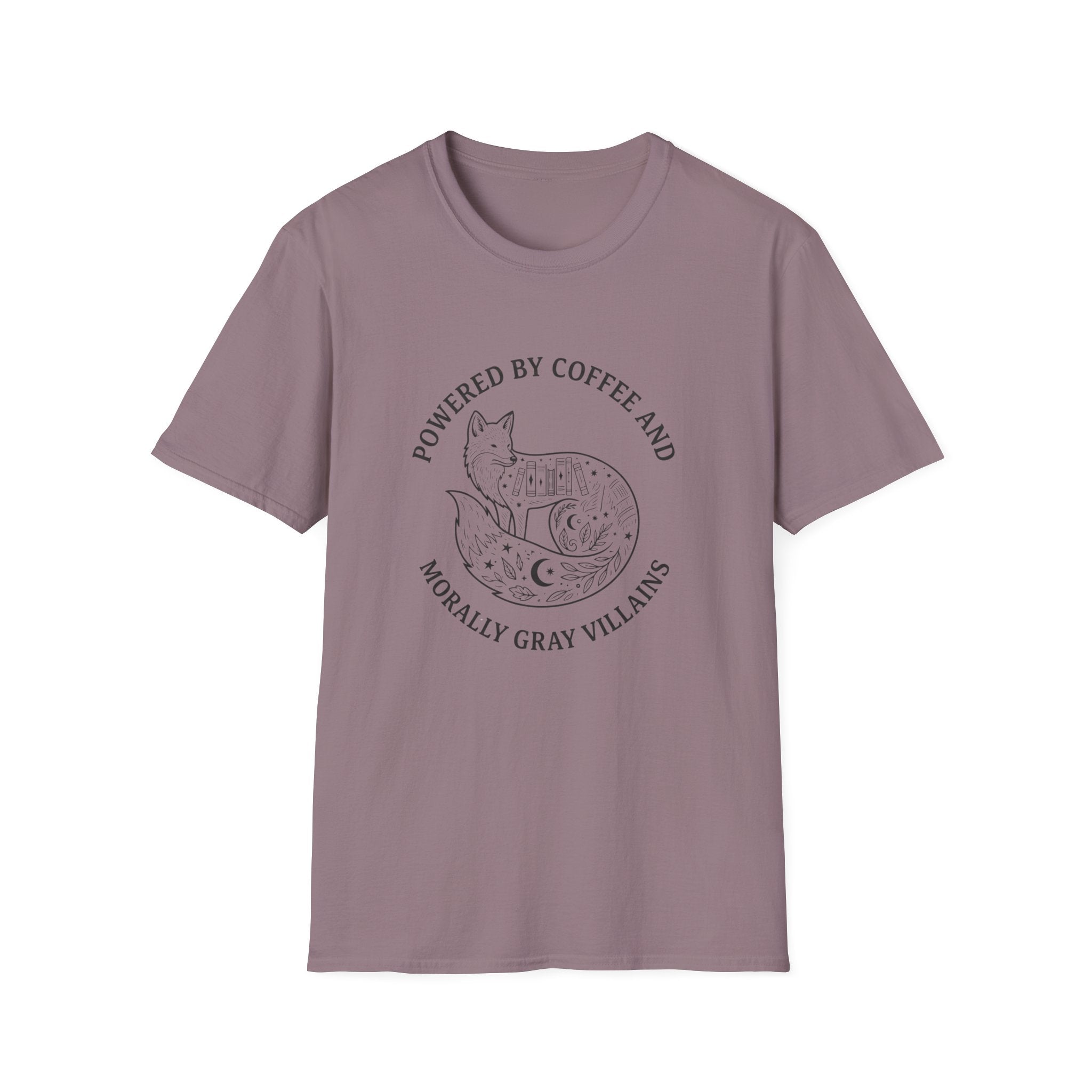 Powered By Coffee & Morally Gray Villains T-Shirt