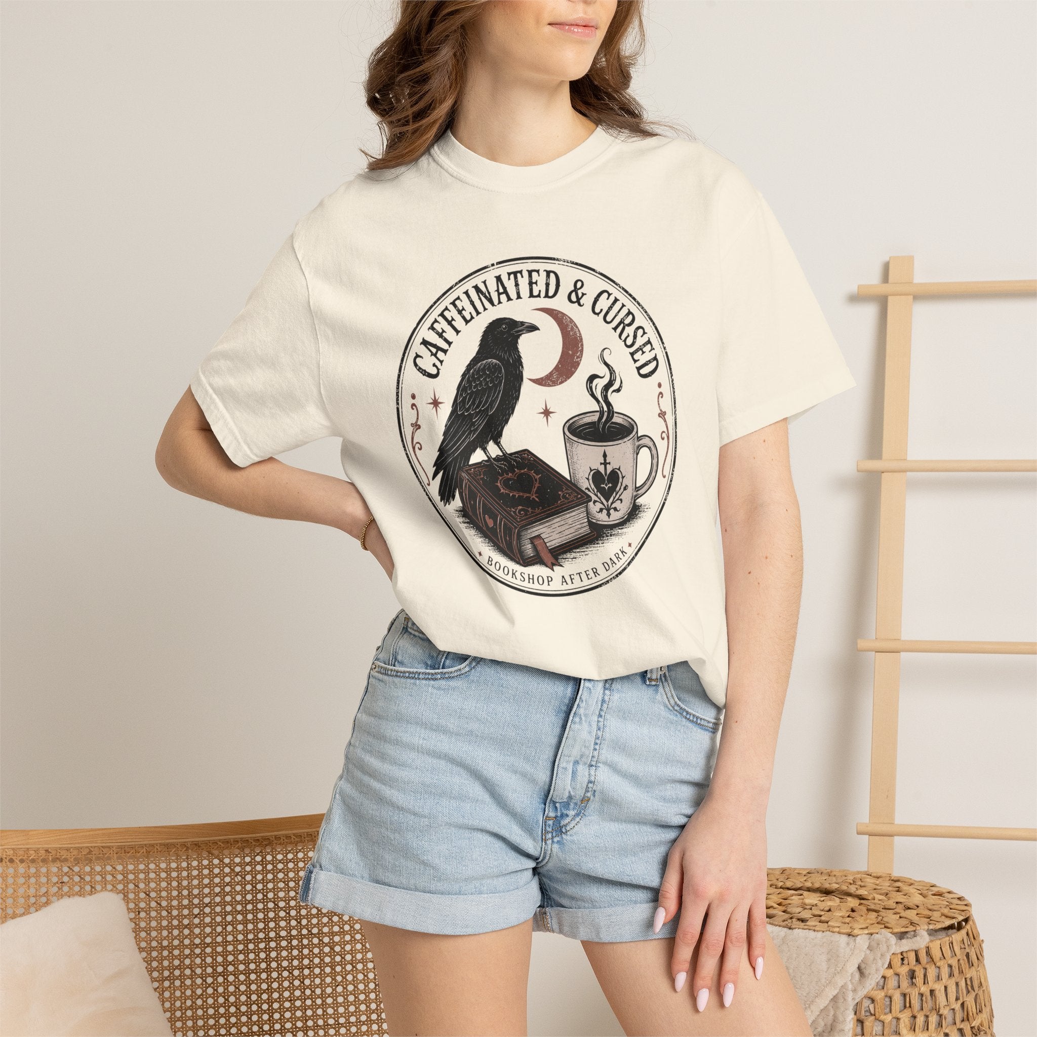 Caffeinated & Cursed Bookshop After Dark T-Shirt