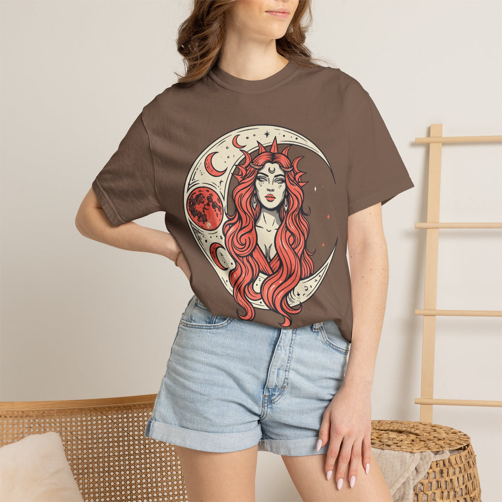 Moon Goddess Coral Graphic T-Shirt